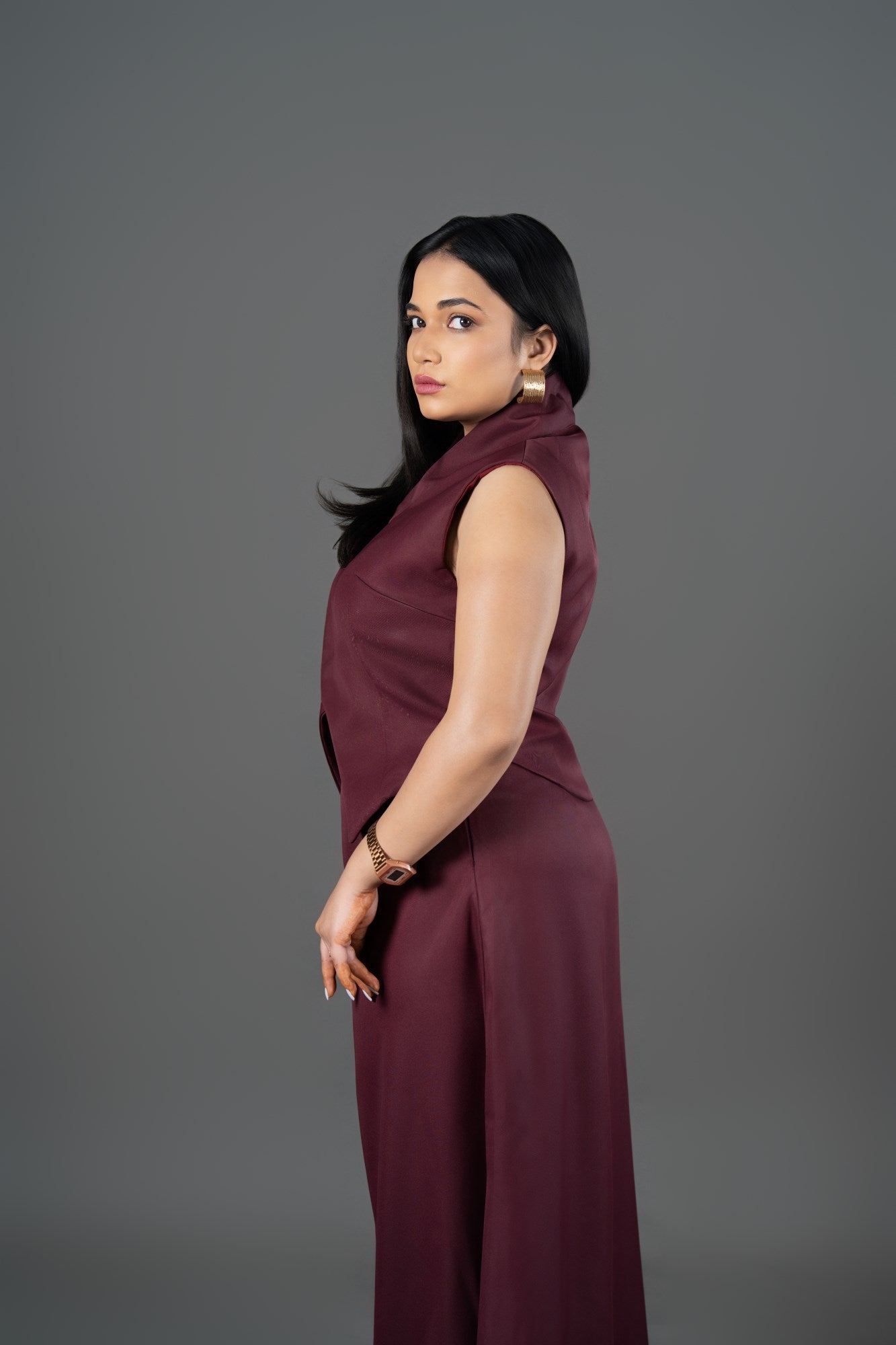 Sleeveless Asymmetric Suiting Waistcoat