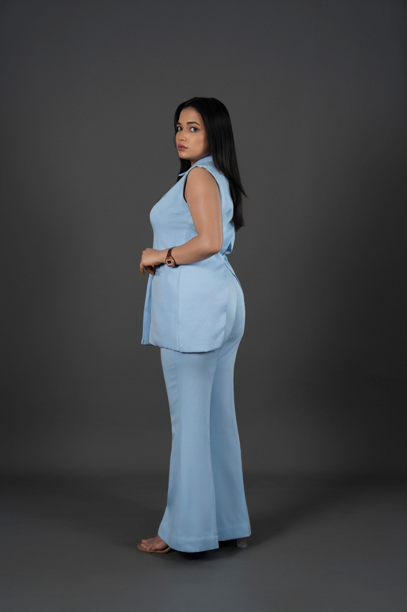 Tailored High-Waisted Wide-Leg Trousers Pant