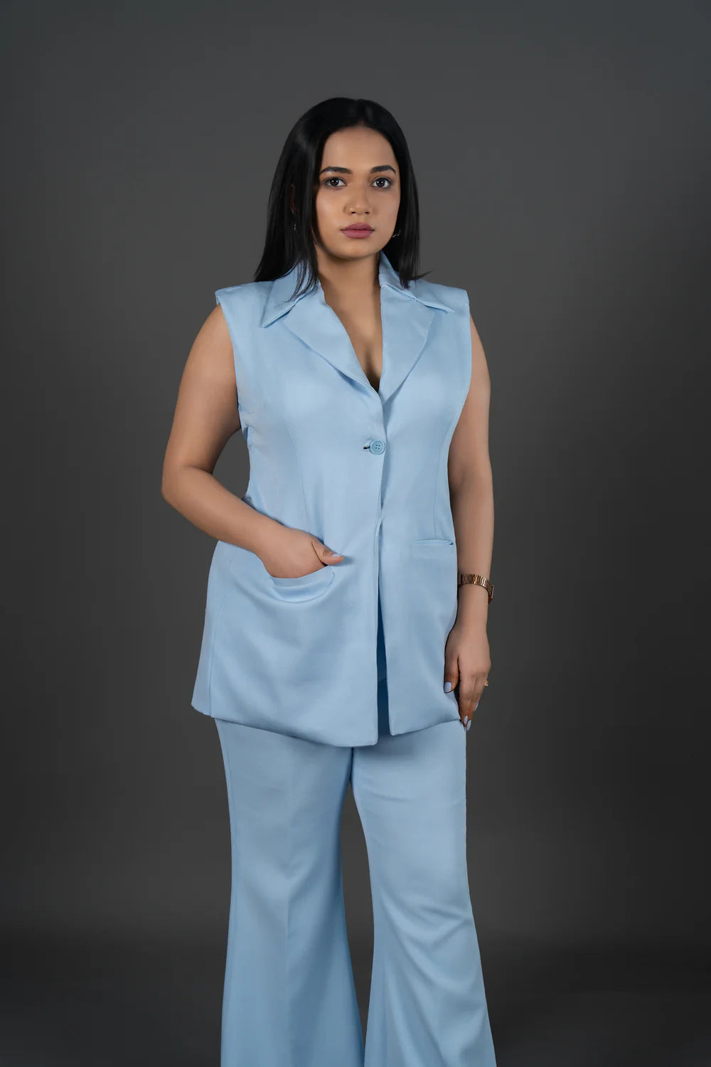 Tailored High-Waisted Wide-Leg Trousers Pant