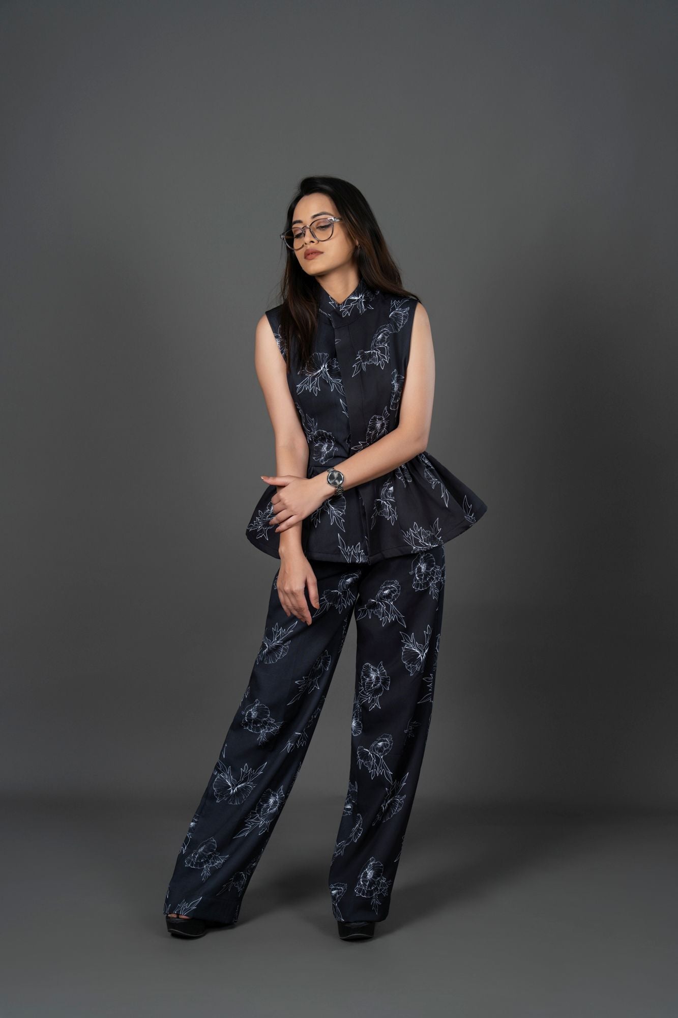 Co-ord Sleeveless Waistcoat-Style Wide-Leg Trousers Bhoom Set