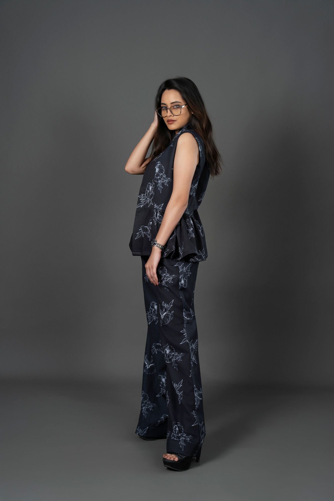 Printed Trouser High-Waisted Wide-Leg