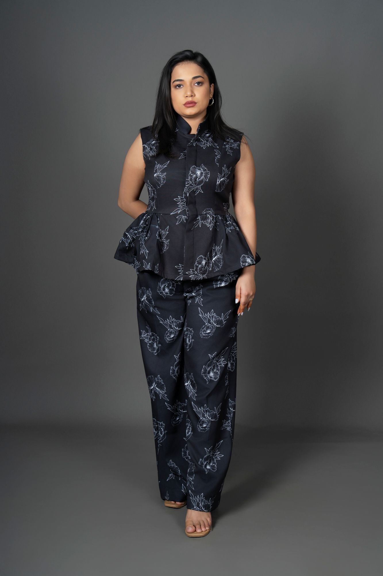 Co-ord Sleeveless Waistcoat-Style Wide-Leg Trousers Bhoom Set