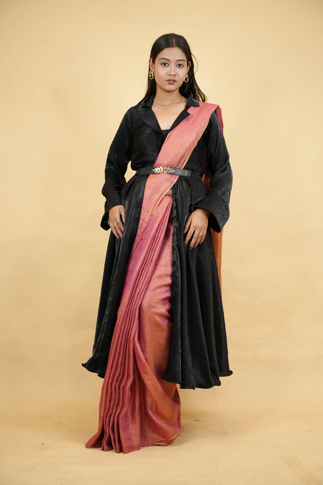 Long Jacket style designer blouse with full sleeve