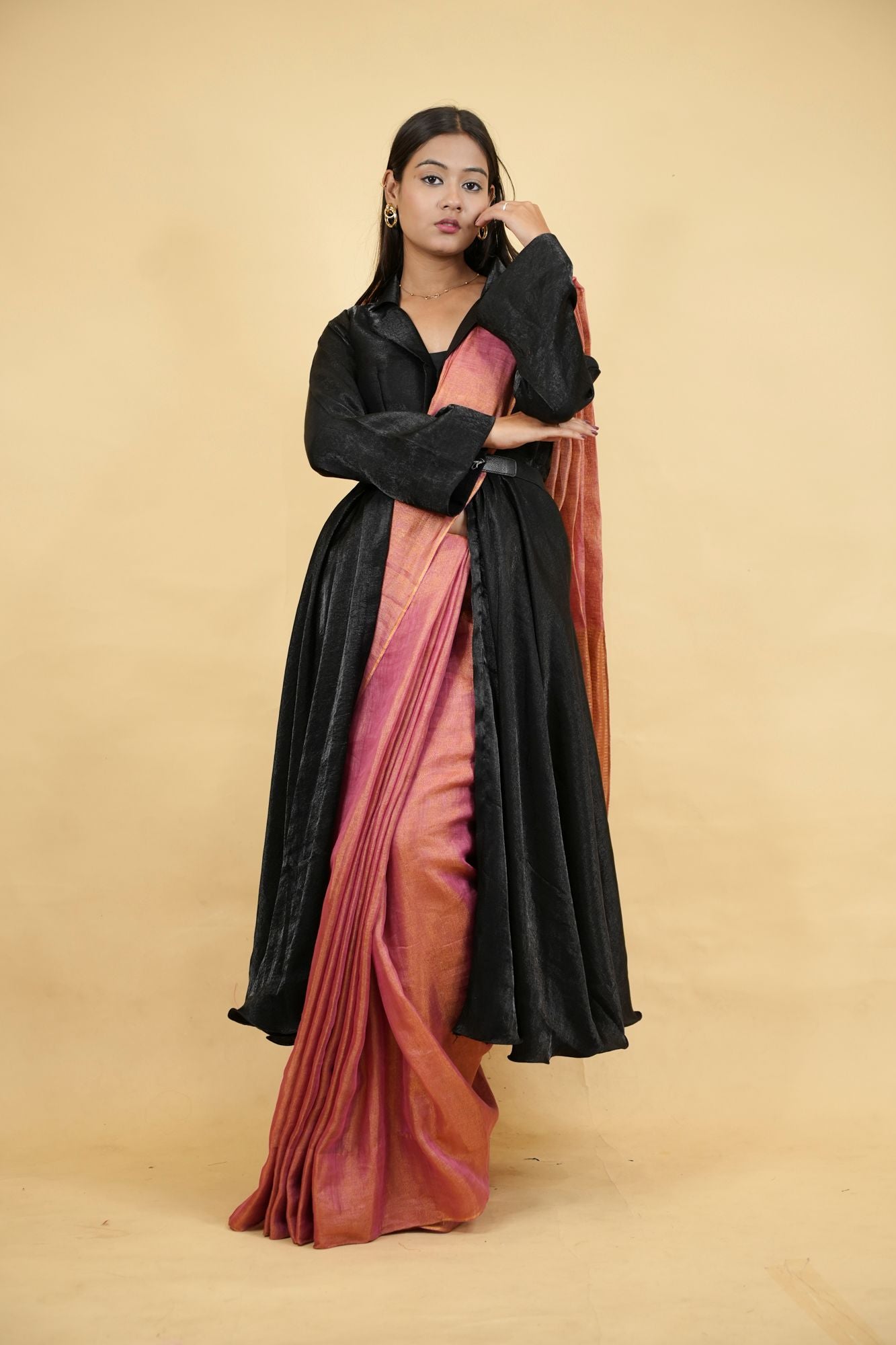 Long Jacket style designer blouse with full sleeve