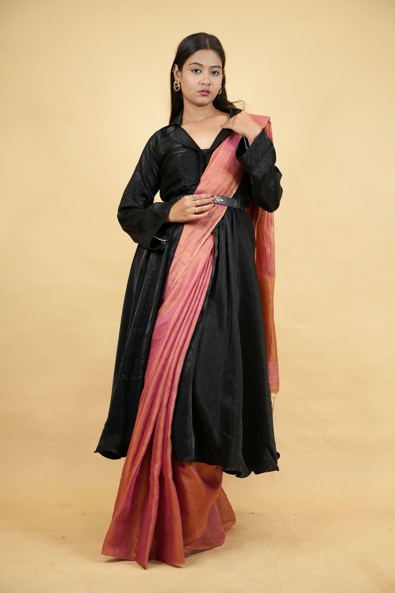 Long Jacket style designer blouse with full sleeve