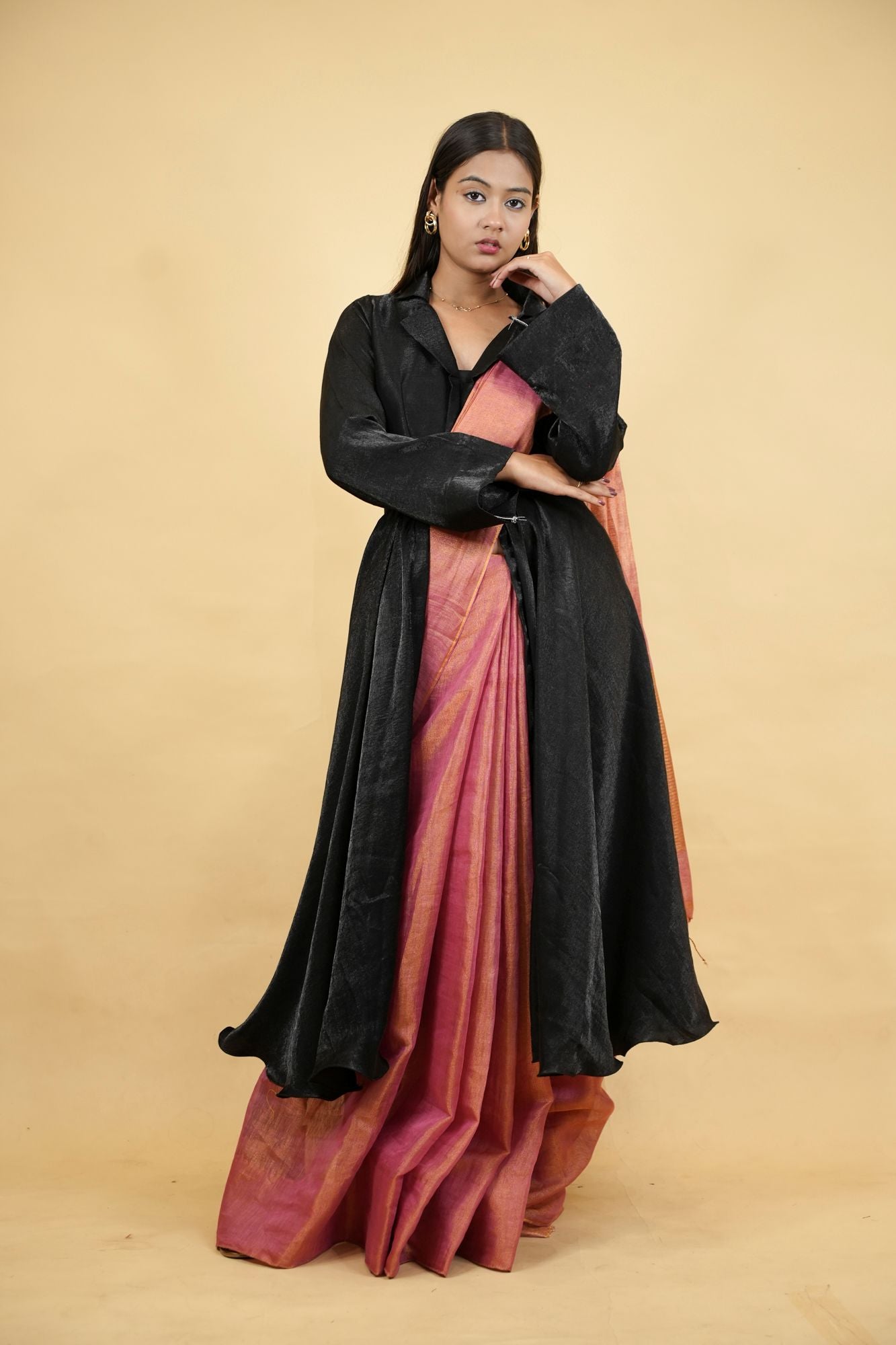 Long Jacket style designer blouse with full sleeve