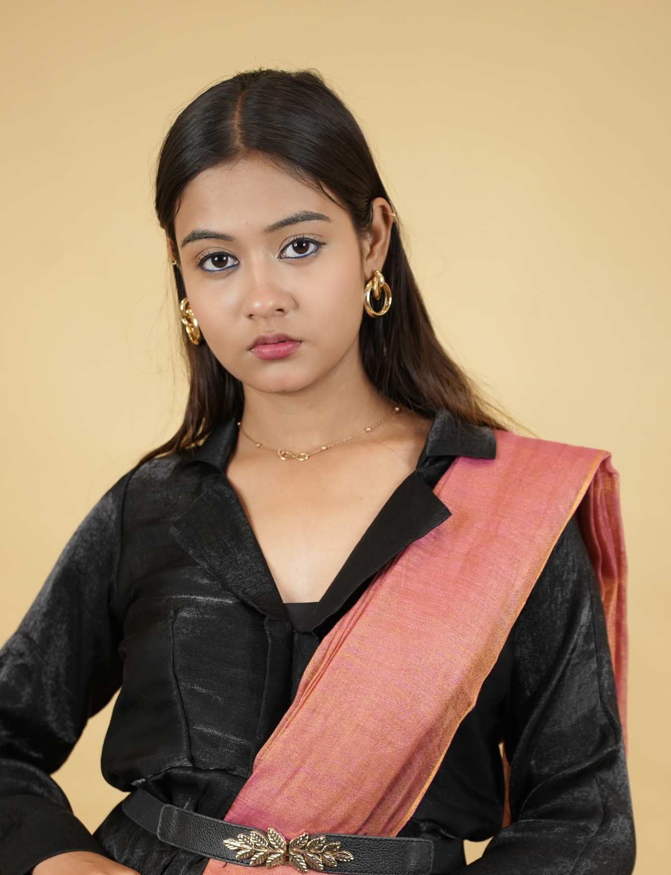 Long Jacket style designer blouse with full sleeve