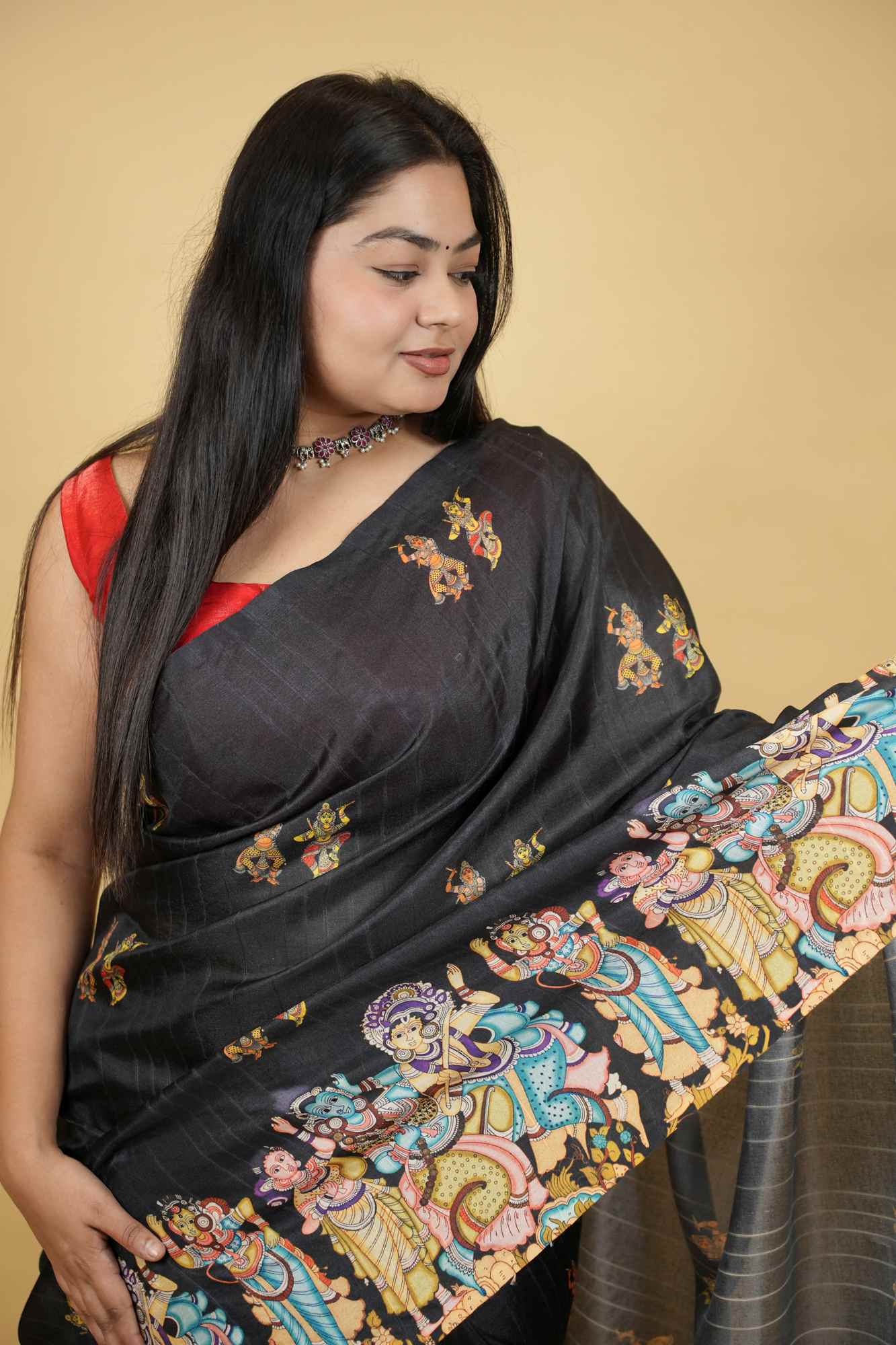 Pattachitra prestitched saree