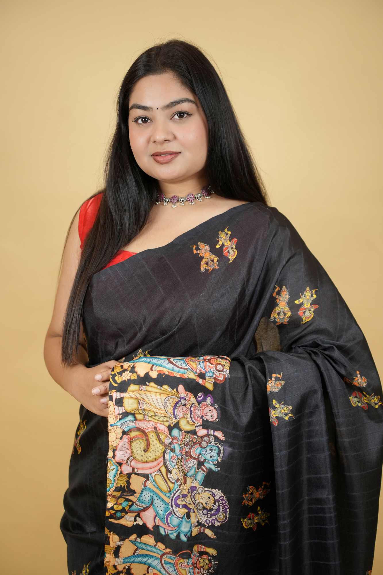 Pattachitra prestitched saree