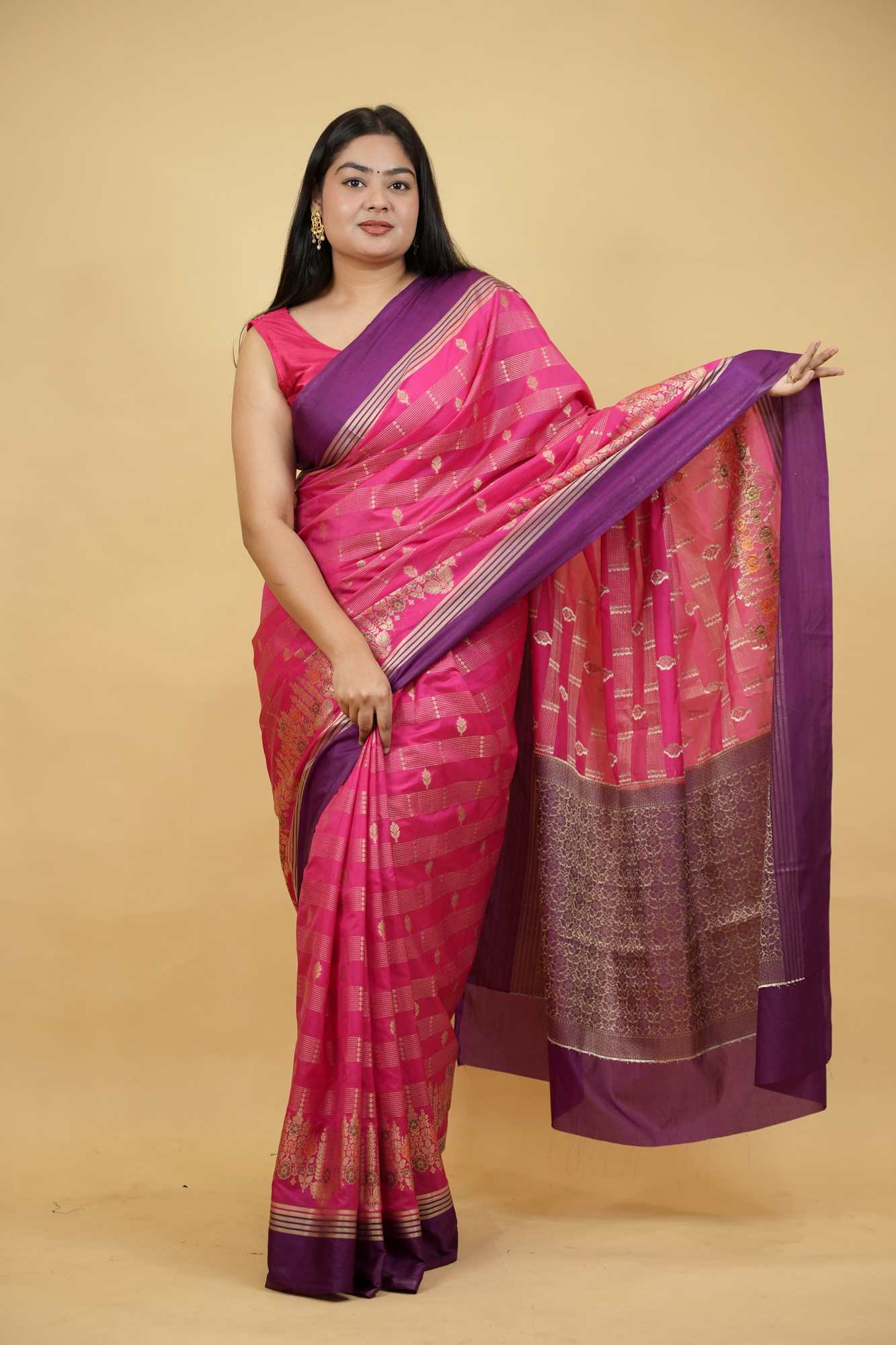 Meenakari with All-Over Buti Weave and Zari Work Ready To wear Saree