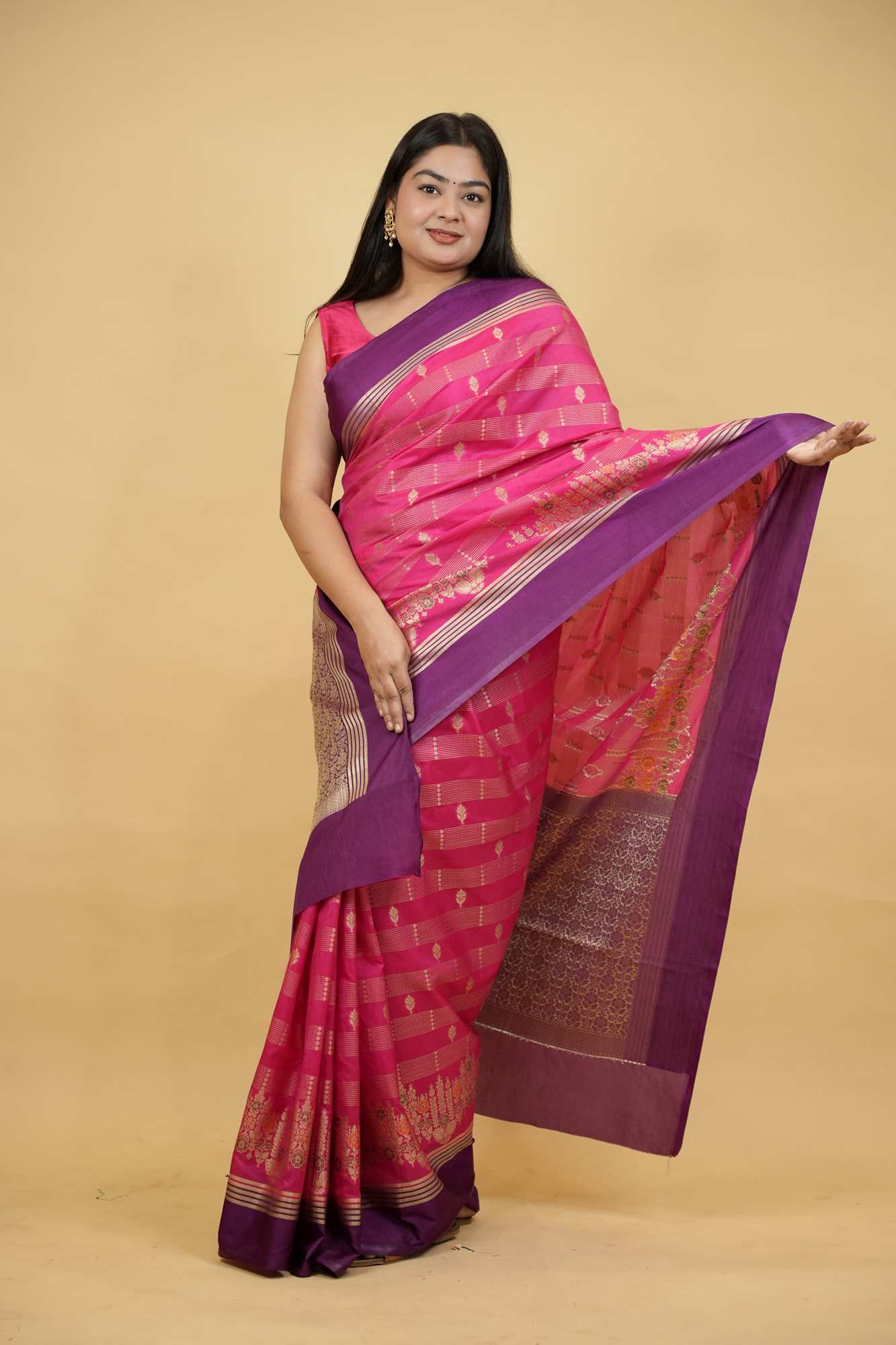 Meenakari with All-Over Buti Weave and Zari Work Ready To wear Saree