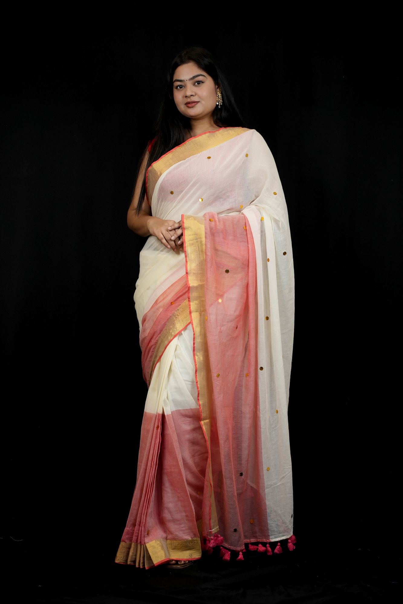 The Softest Shade of Grace — Our Blush & Ivory Handloom Ready to Wear Saree