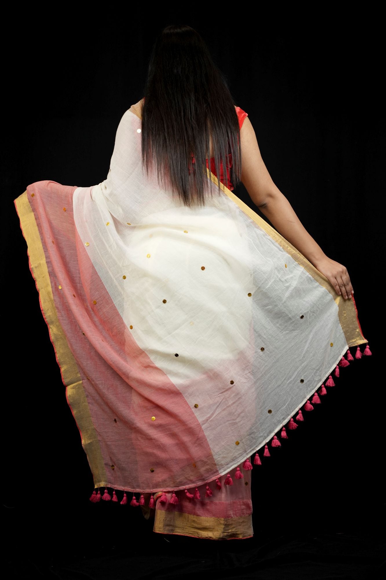 The Softest Shade of Grace — Our Blush & Ivory Handloom Ready to Wear Saree
