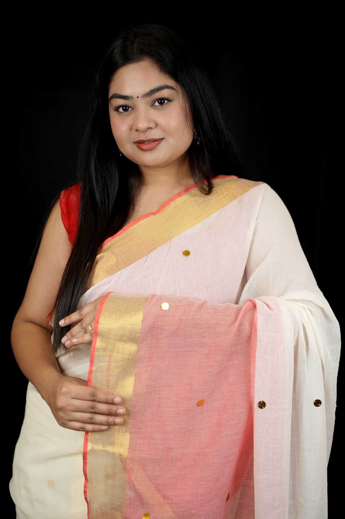 The Softest Shade of Grace — Our Blush & Ivory Handloom Ready to Wear Saree