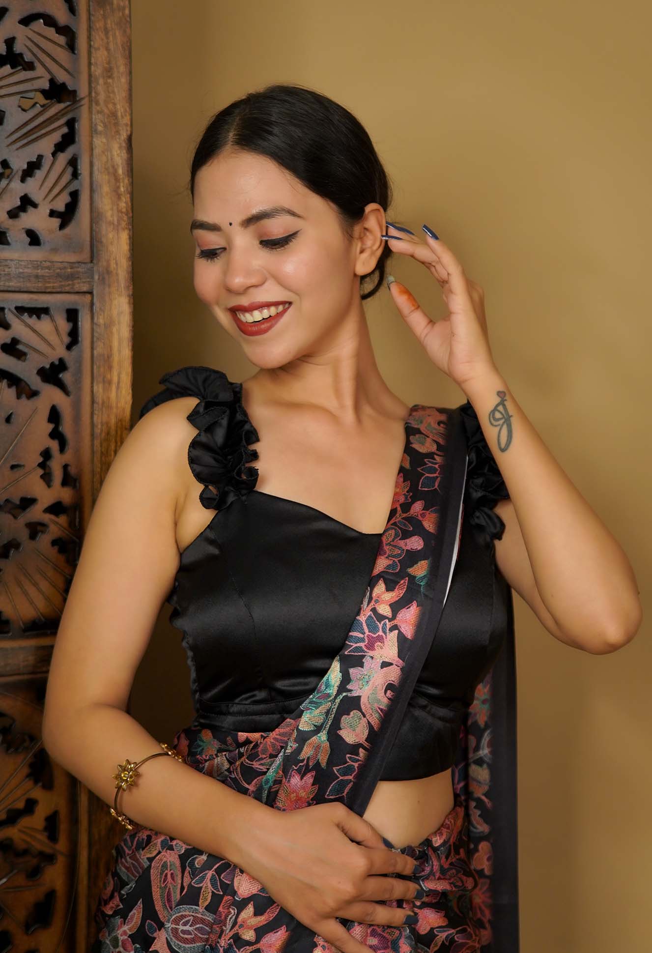 Ready to Wear One Minute Sarees Prestitched Sarees customised Plus Size