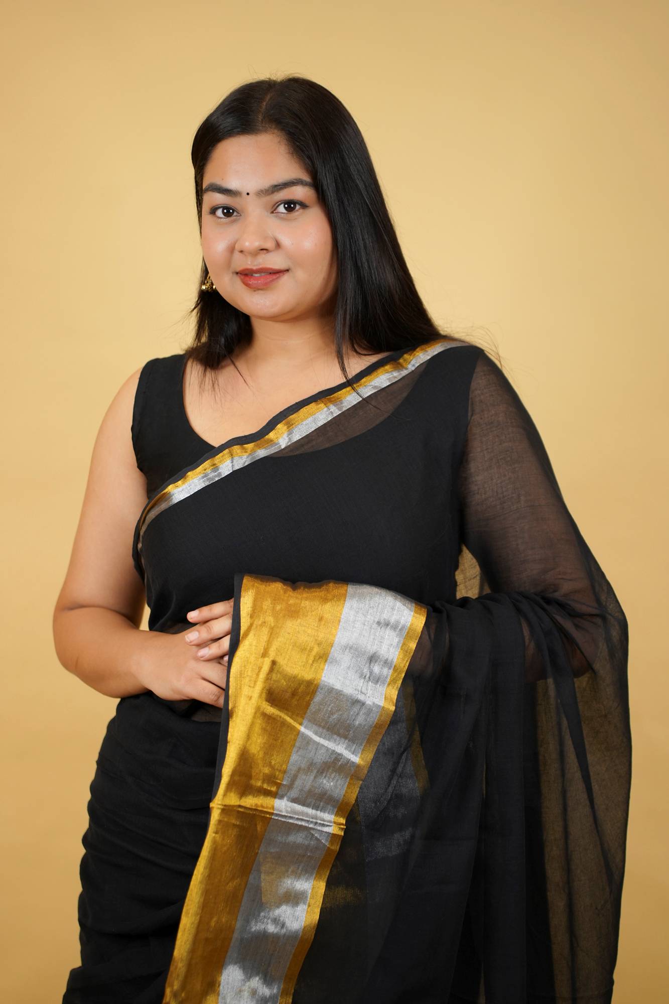 For the Woman Who Doesn’t Need Loud To Be Noticed - Mul Mul Cotton With Handloom Border Ready To Wear Saree