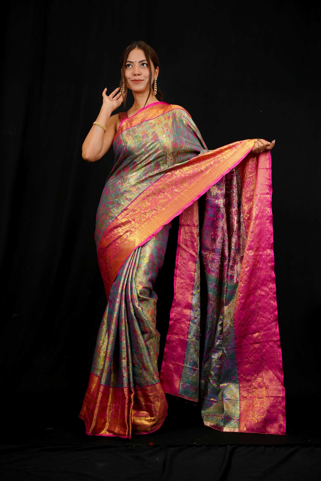 Heritage Kanjivaram Craft Meets Vibrant Patola Grandeur - Ready to wear saree