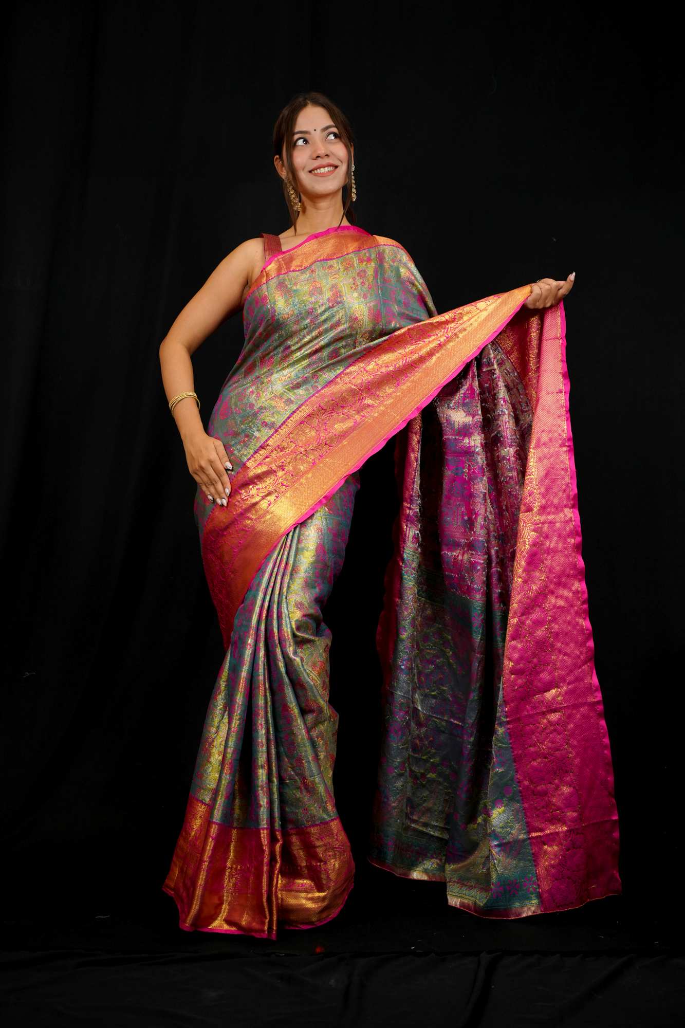 Heritage Kanjivaram Craft Meets Vibrant Patola Grandeur - Ready to wear saree