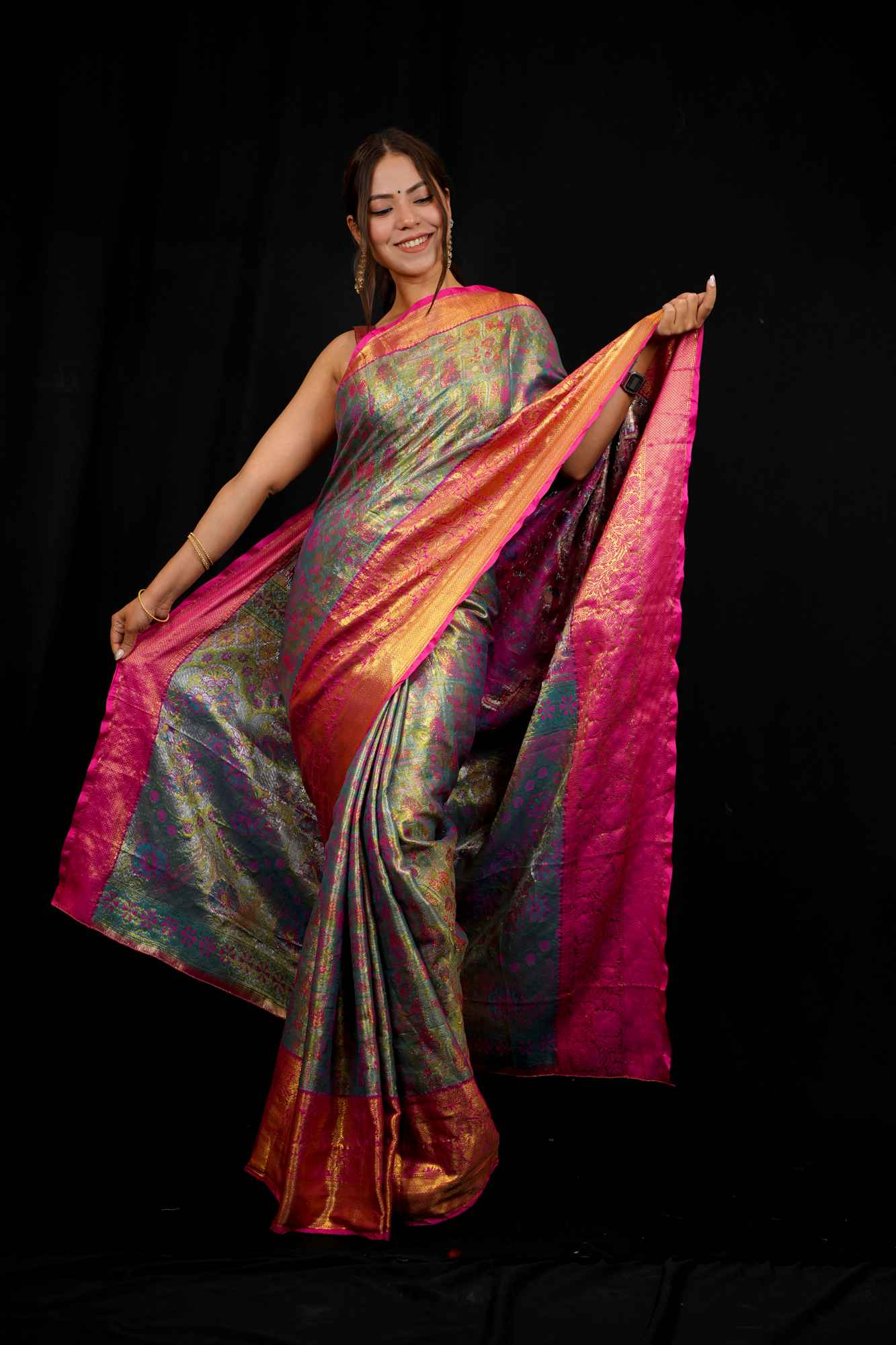 Heritage Kanjivaram Craft Meets Vibrant Patola Grandeur - Ready to wear saree