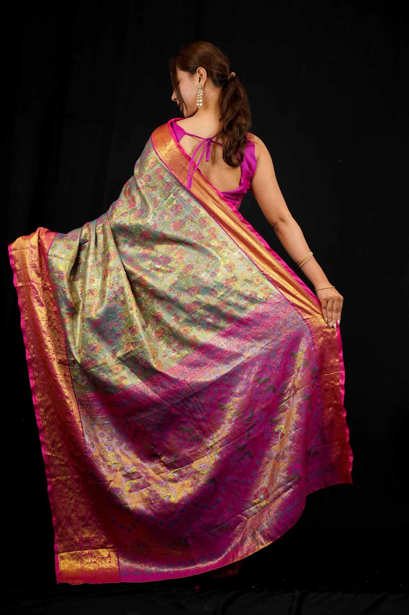 Heritage Kanjivaram Craft Meets Vibrant Patola Grandeur - Ready to wear saree