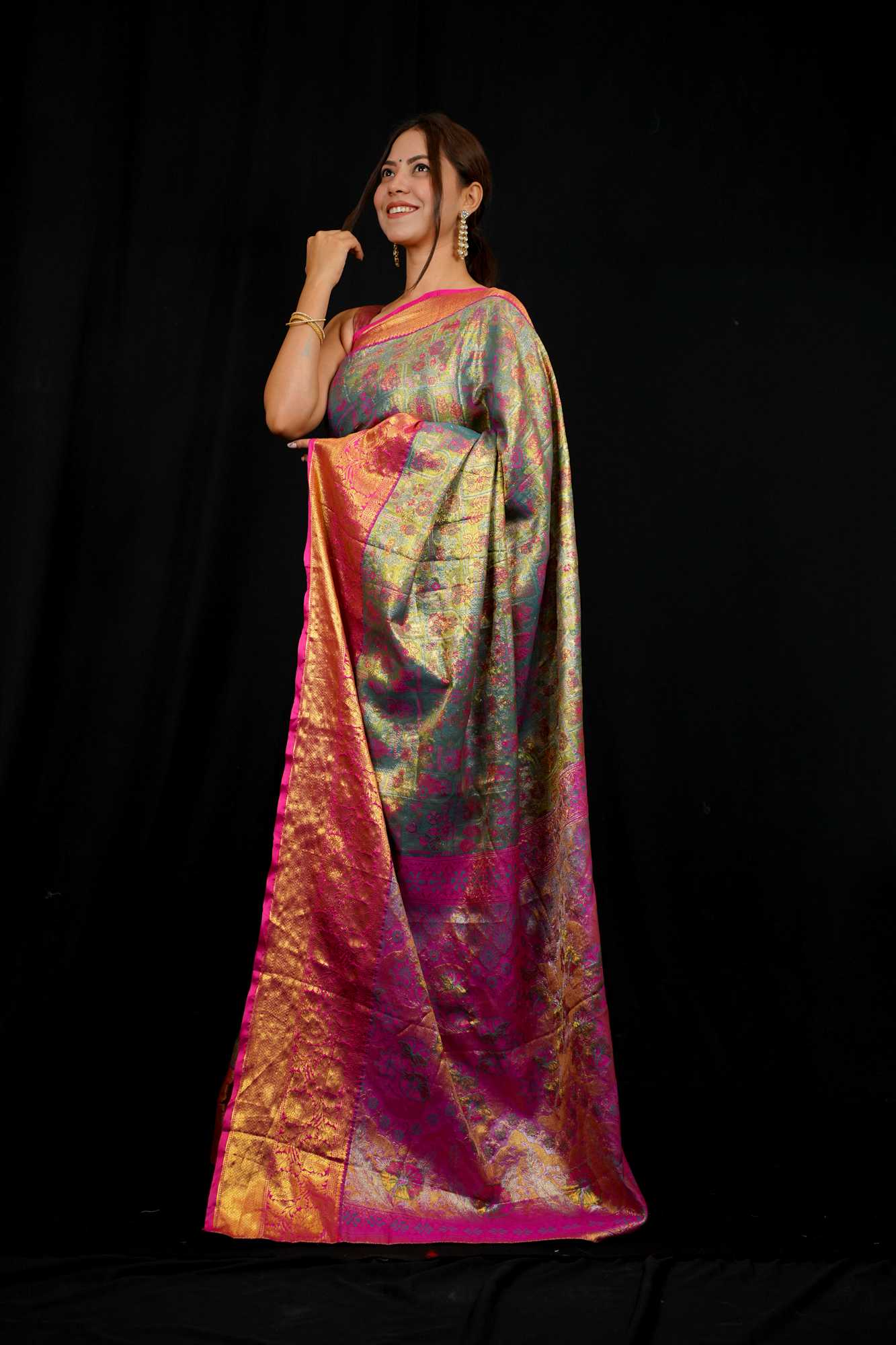 Heritage Kanjivaram Craft Meets Vibrant Patola Grandeur - Ready to wear saree