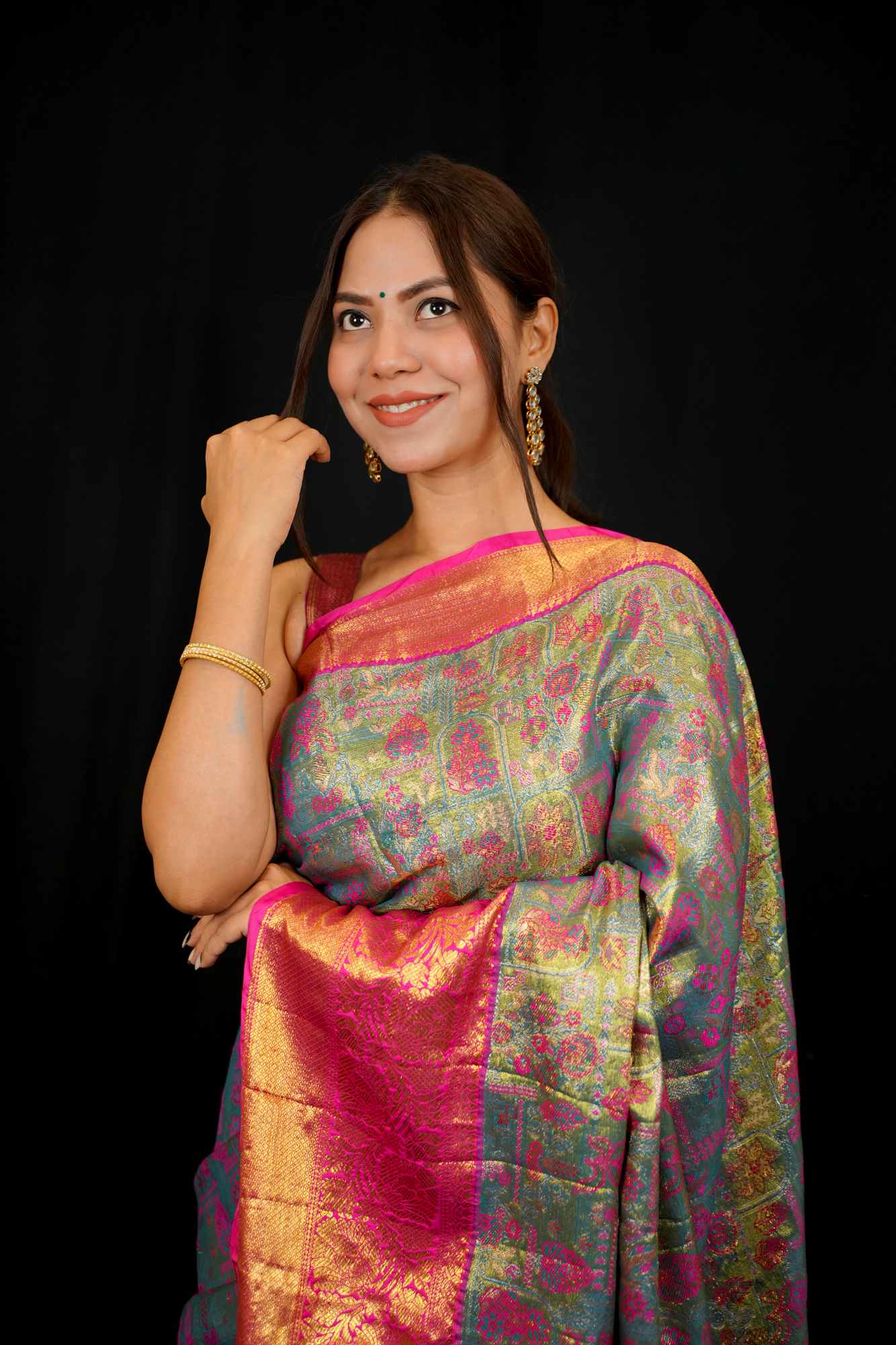 Heritage Kanjivaram Craft Meets Vibrant Patola Grandeur - Ready to wear saree