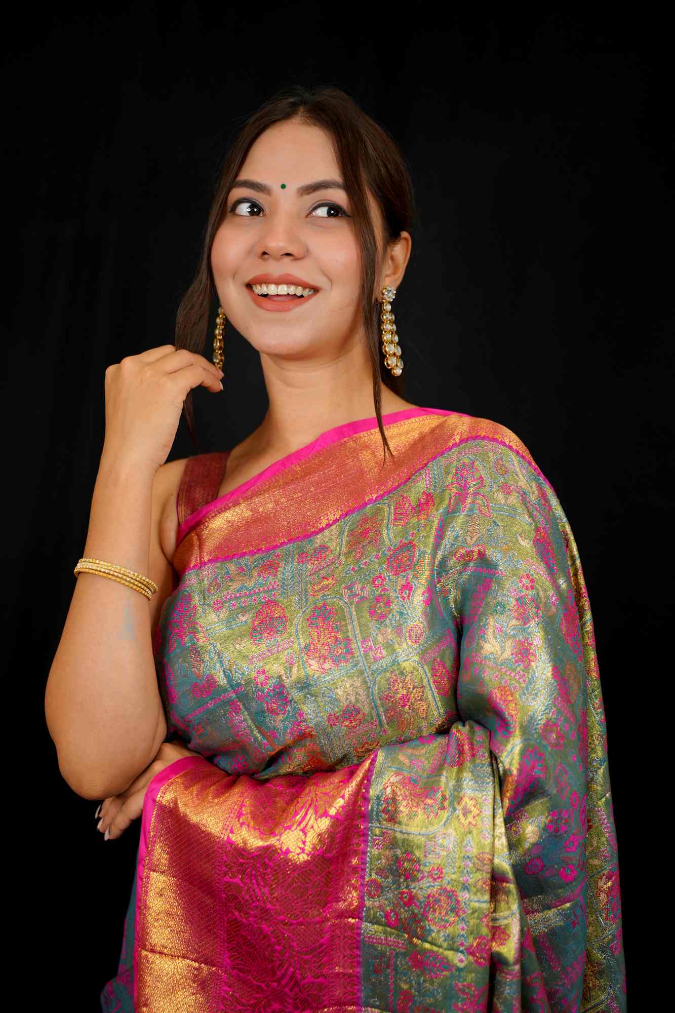 Heritage Kanjivaram Craft Meets Vibrant Patola Grandeur - Ready to wear saree
