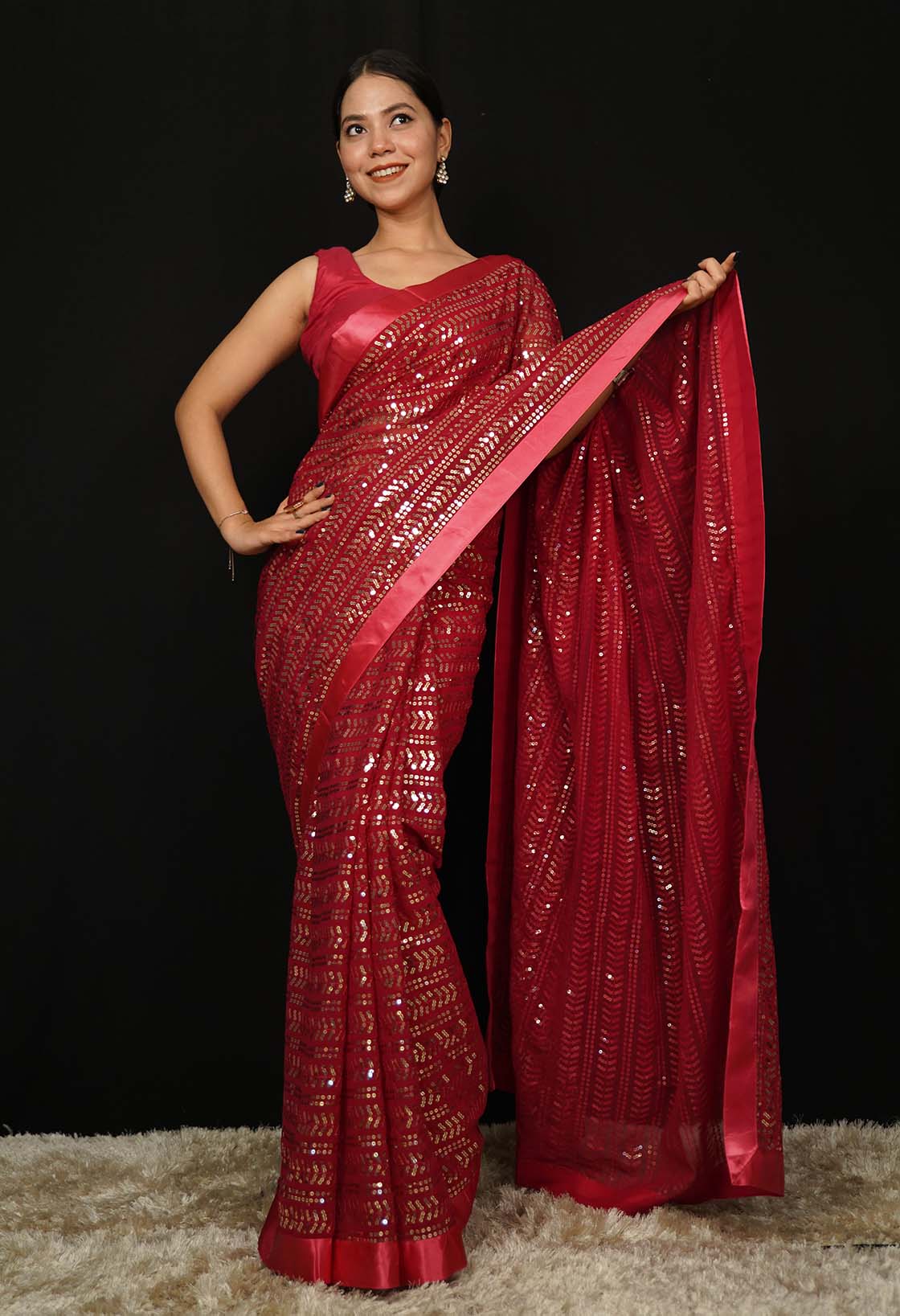 Ready to Wear One Minute Sarees Prestitched Sarees customised Plus Size