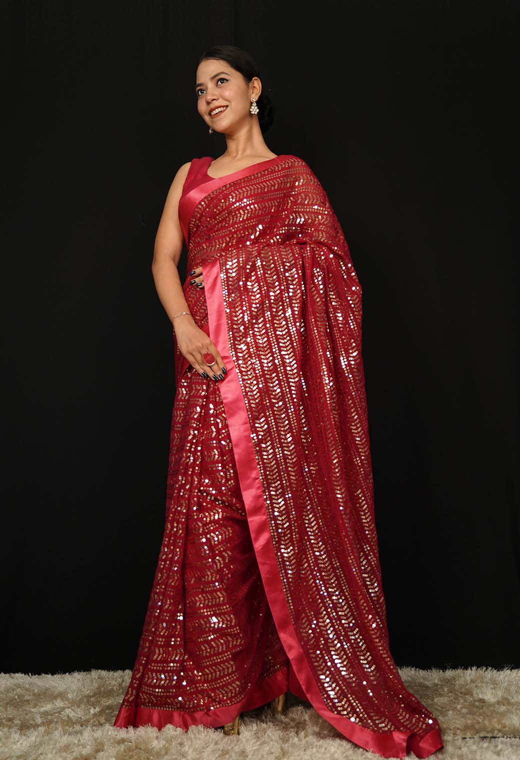 Ready to Wear One Minute Sarees Prestitched Sarees customised Plus Size