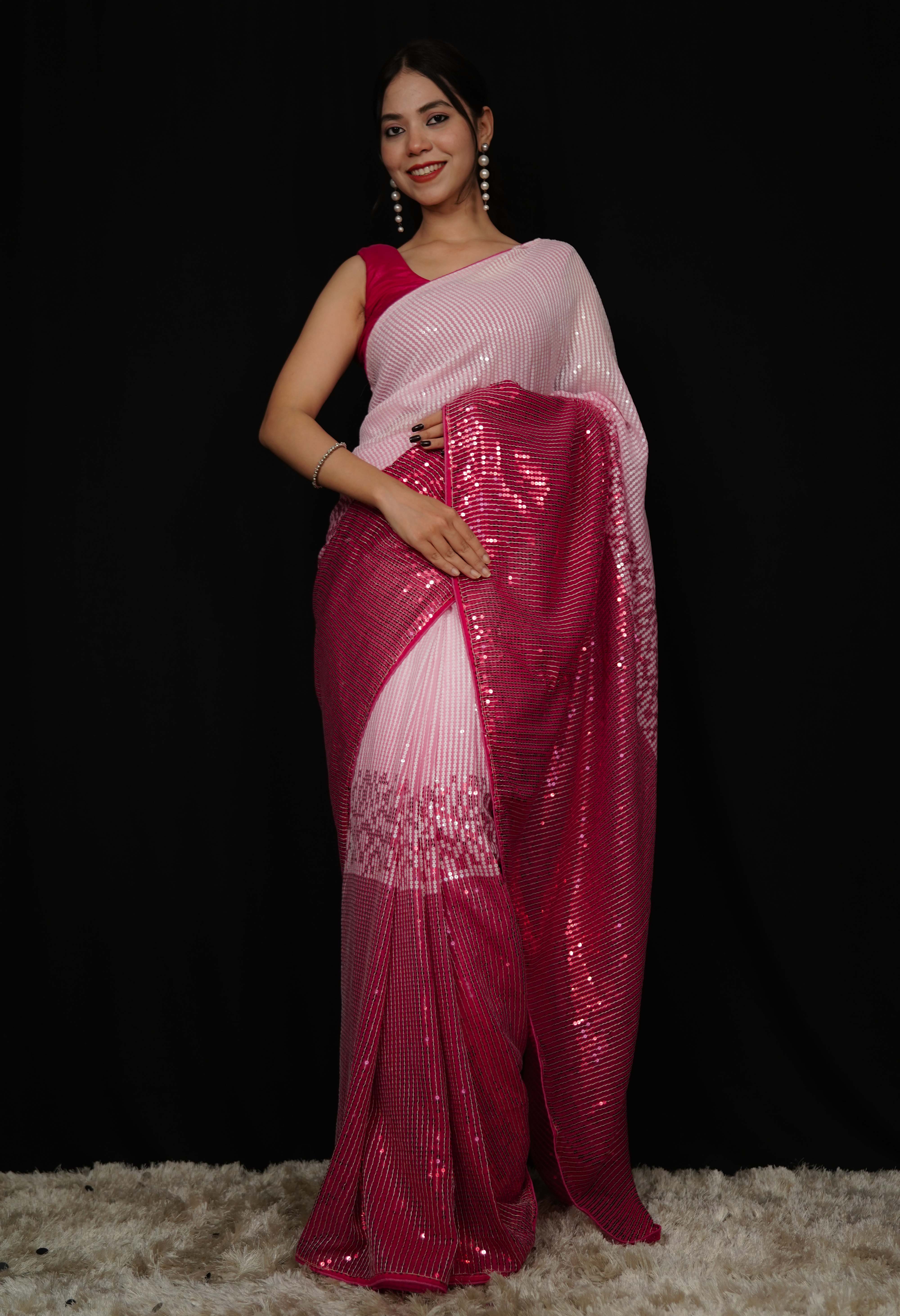 Ready to Wear One Minute Sarees Prestitched Sarees customised Plus Size