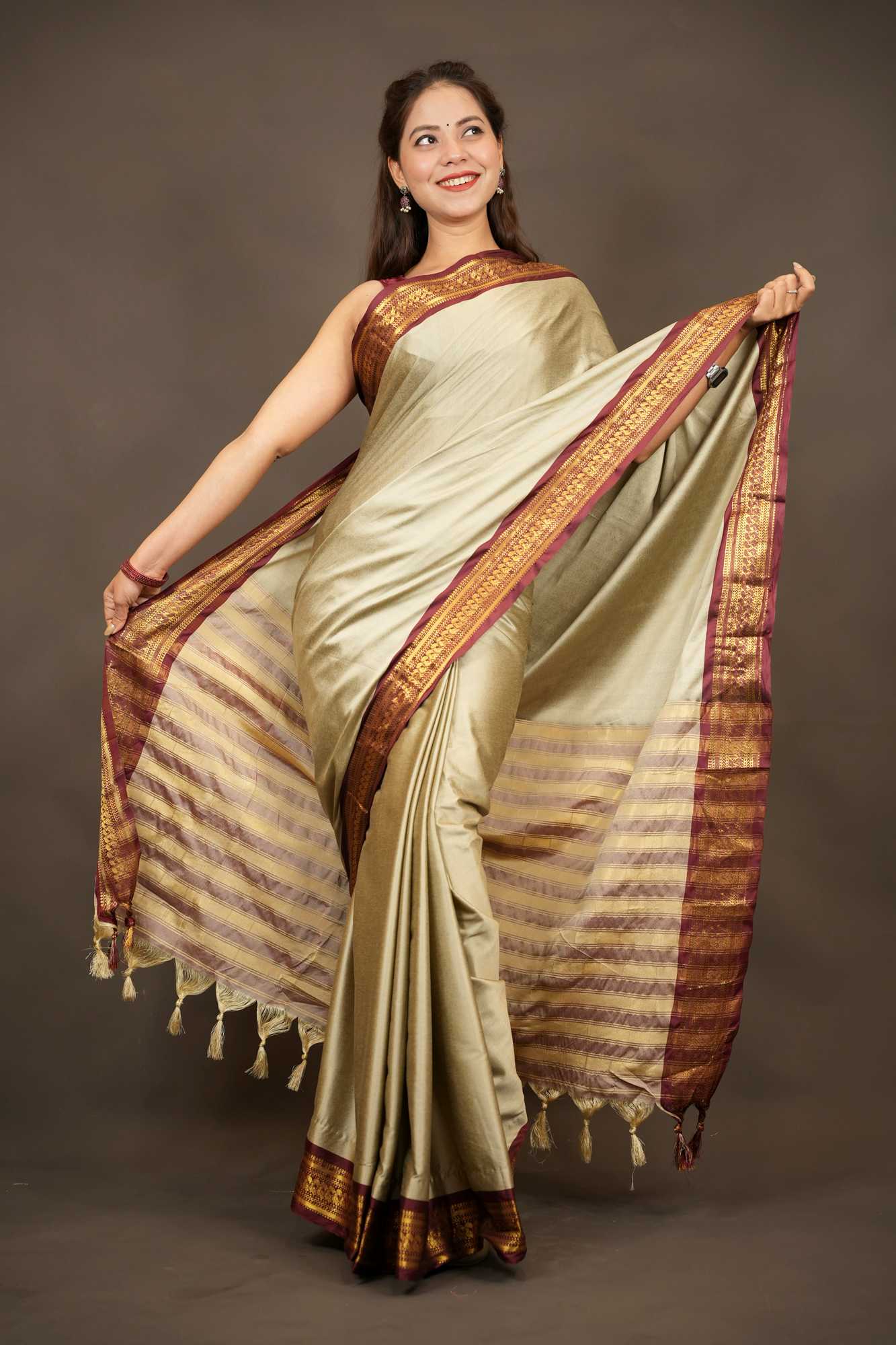 Narayanpet Border South Silk Ready To Wear Saree