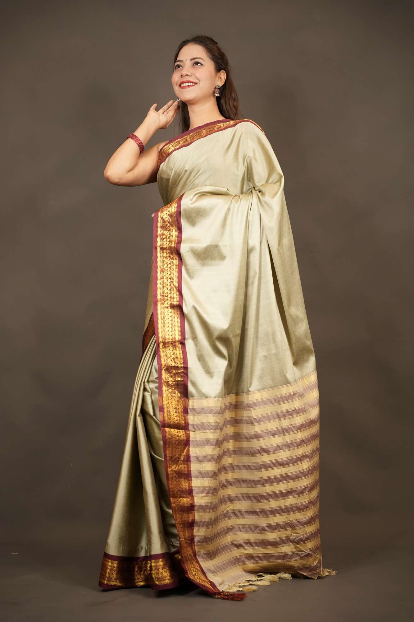 Narayanpet Border South Silk Ready To Wear Saree