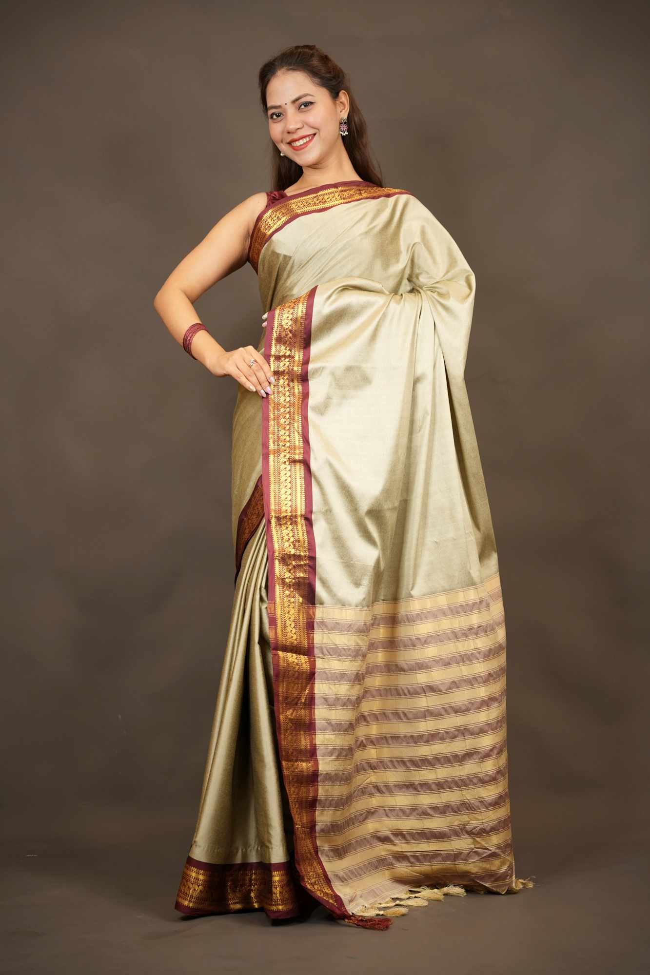 Narayanpet Border South Silk Ready To Wear Saree