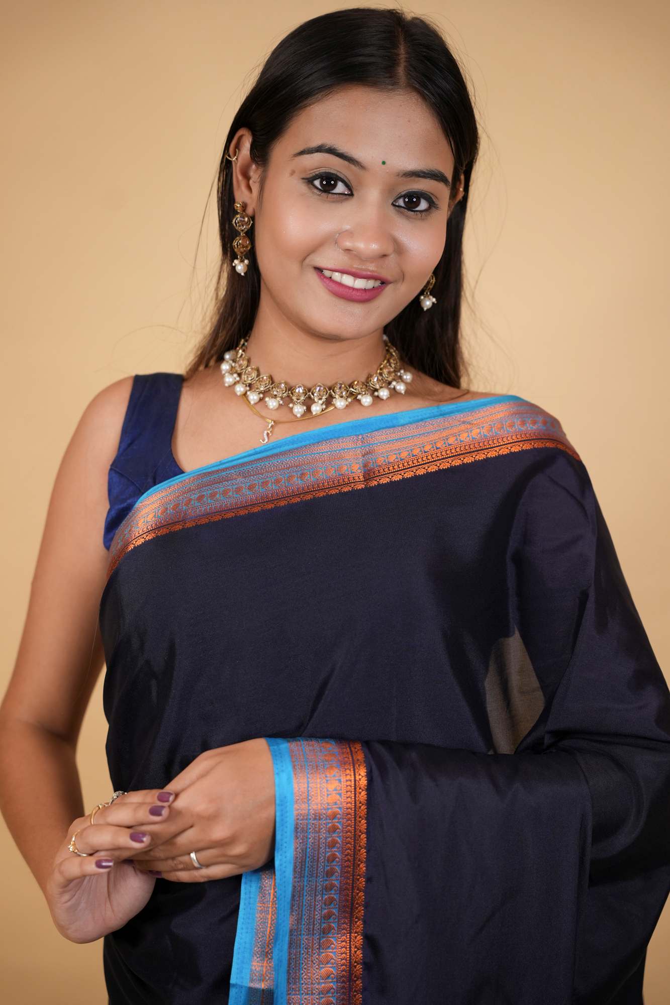 Classic Mysore Silk with Contrast Zari Border & Traditional Ready to Wear Saree