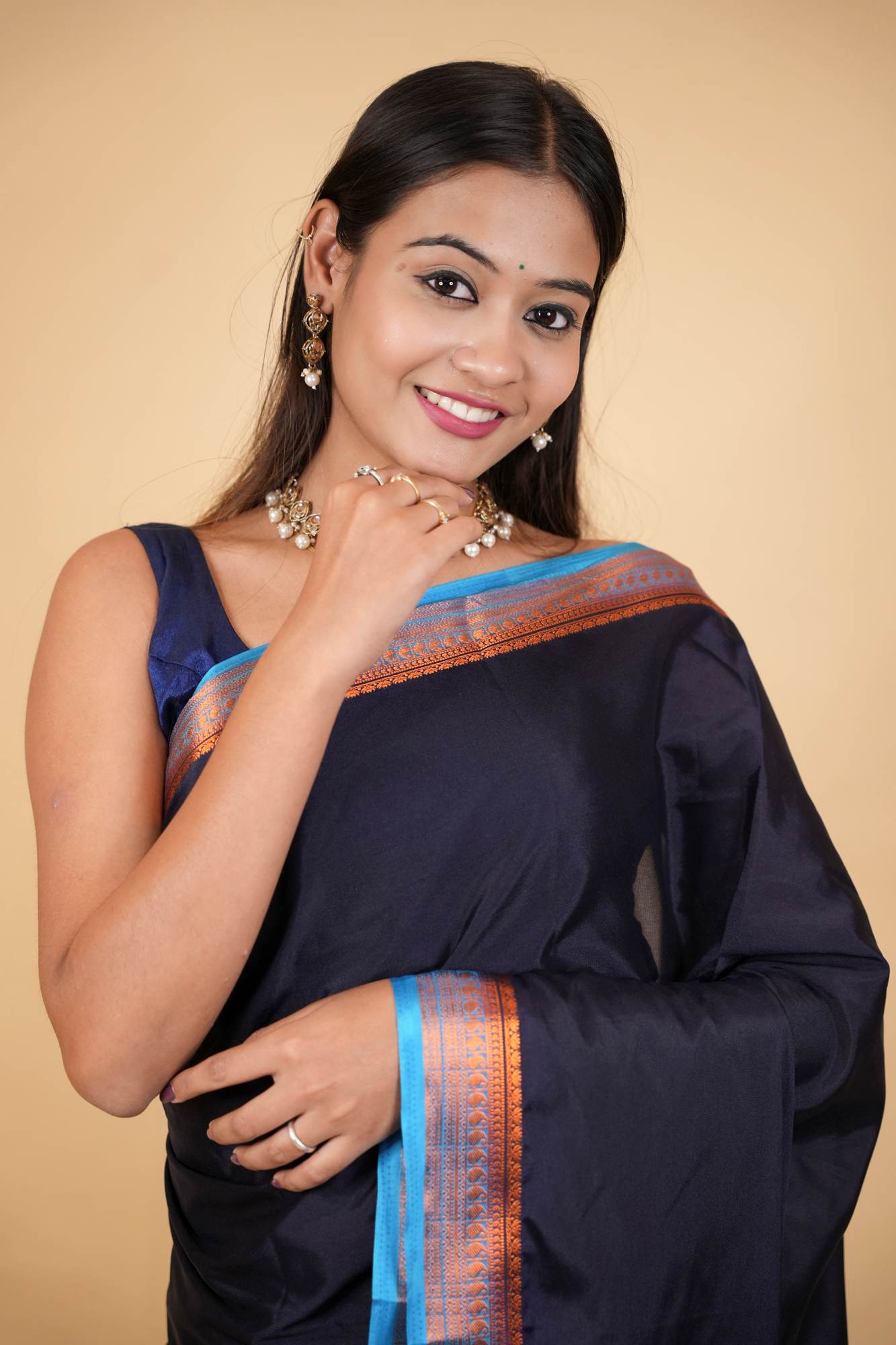 Classic Mysore Silk with Contrast Zari Border & Traditional Ready to Wear Saree