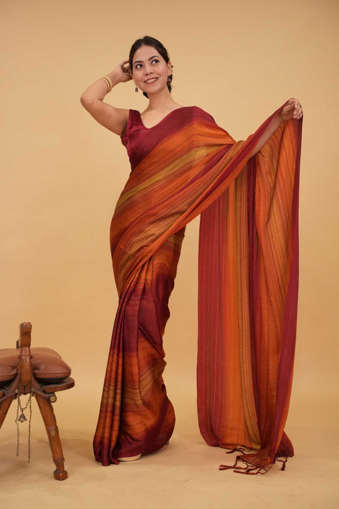Ready to Wear One Minute Sarees Prestitched Sarees customised Plus Size