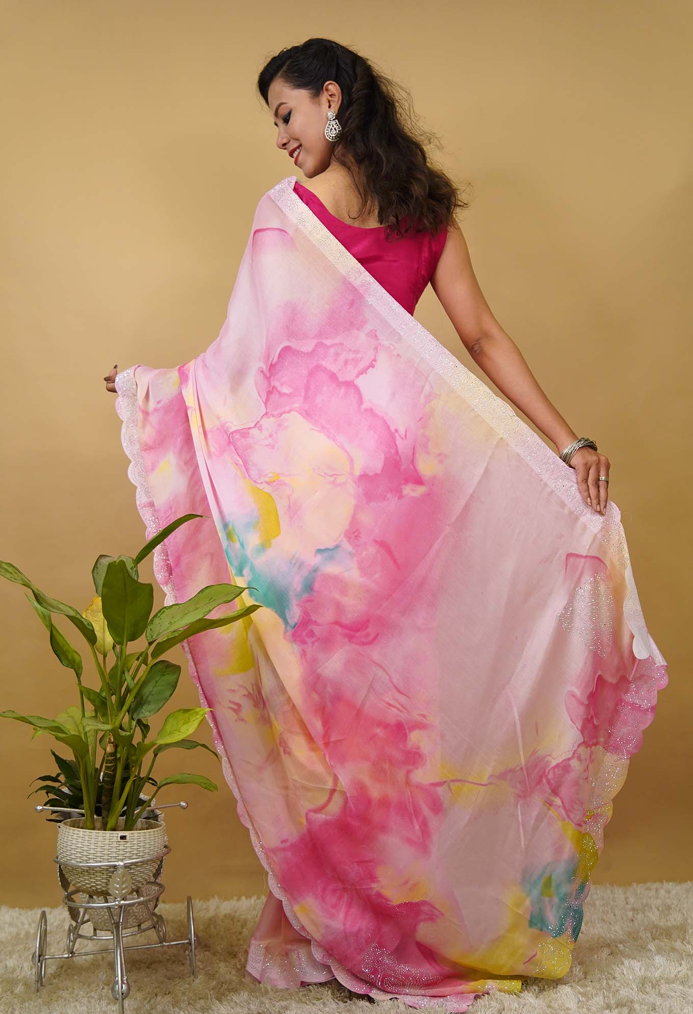 Ready to Wear One Minute Sarees Prestitched Sarees customised Plus Size
