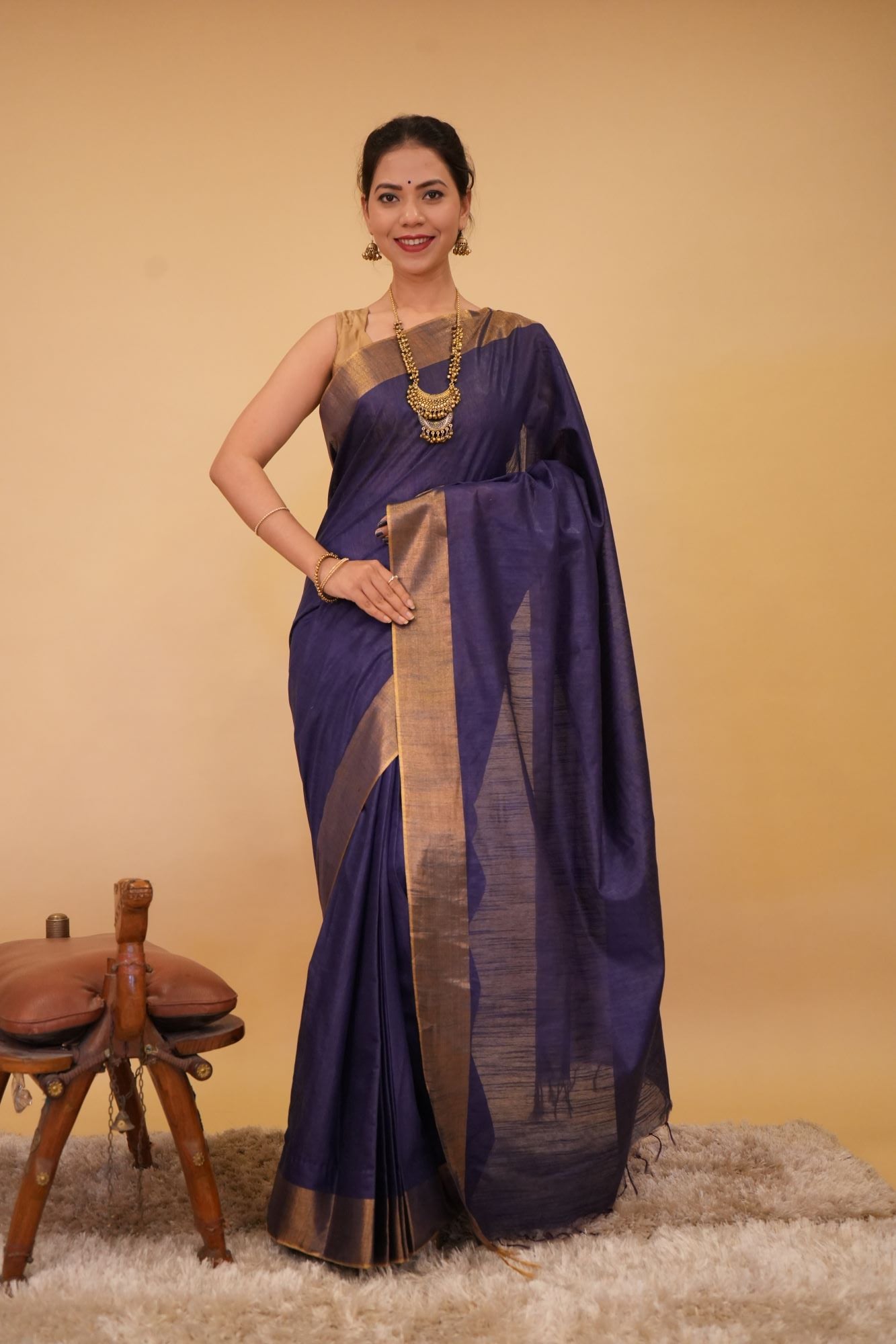 Premium Bapta silk with Zari Border – A Masterpiece Wrap in one minute saree