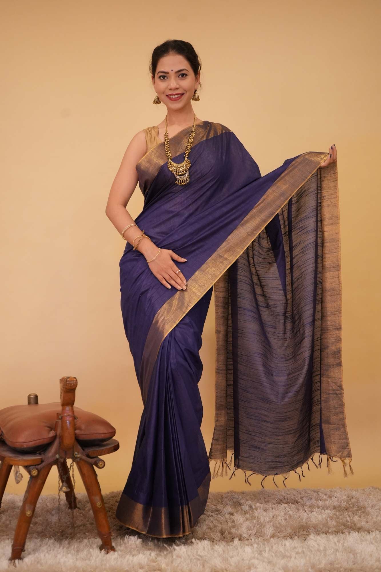 Premium Bapta silk with Zari Border – A Masterpiece Wrap in one minute saree