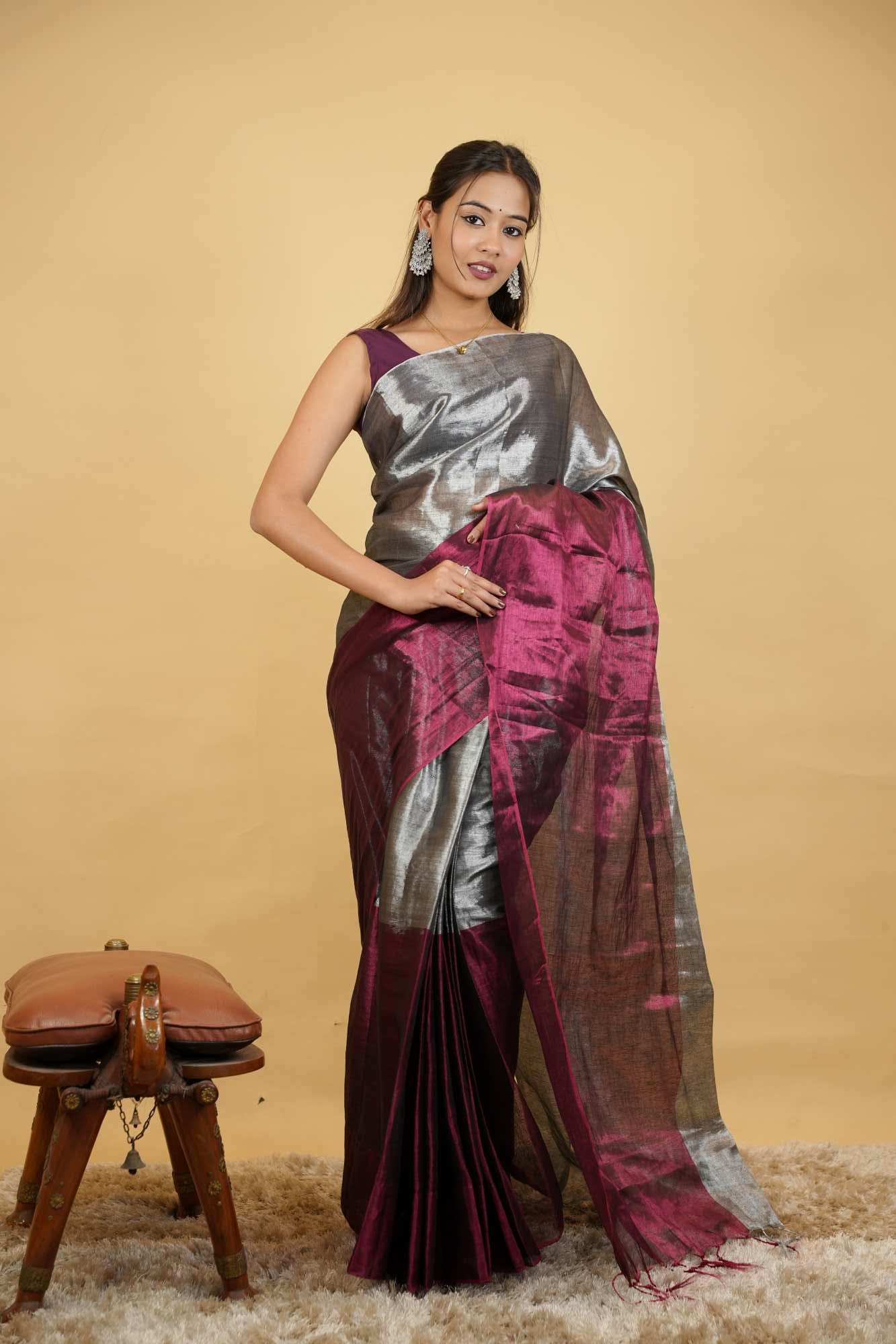 Tiisue Silk Dabal Ton Ready To Wear Saare