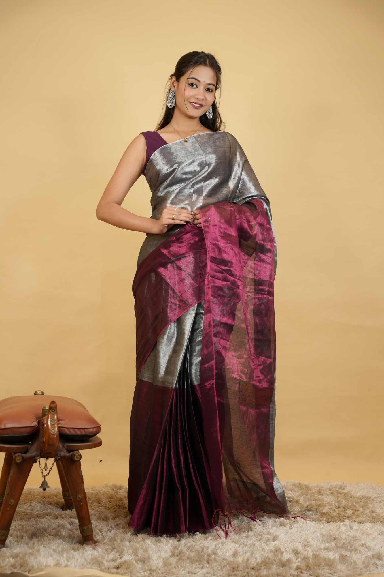 Tiisue Silk Dabal Ton Ready To Wear Saare