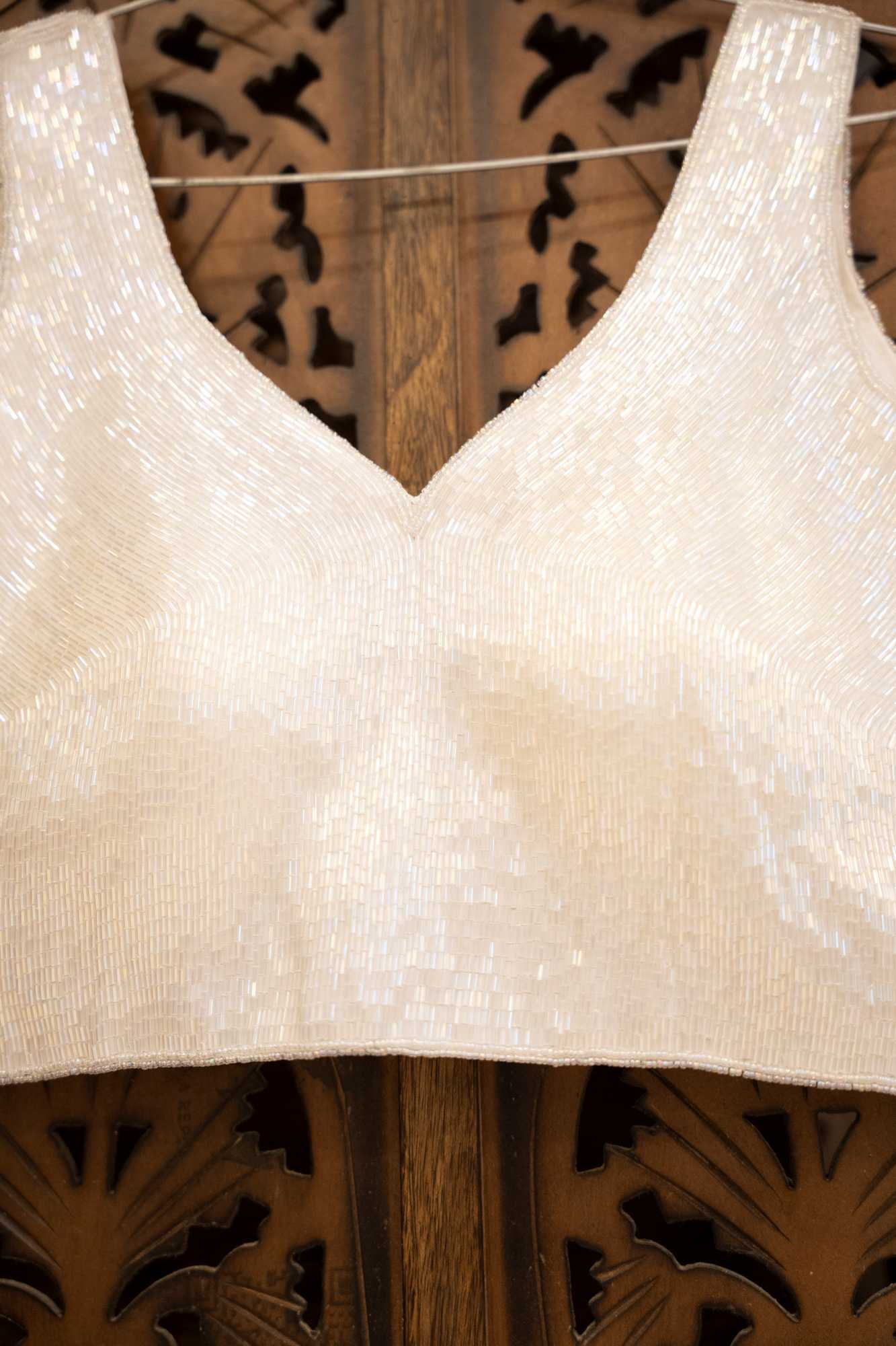 White Hand-Embellished Designer Blouse