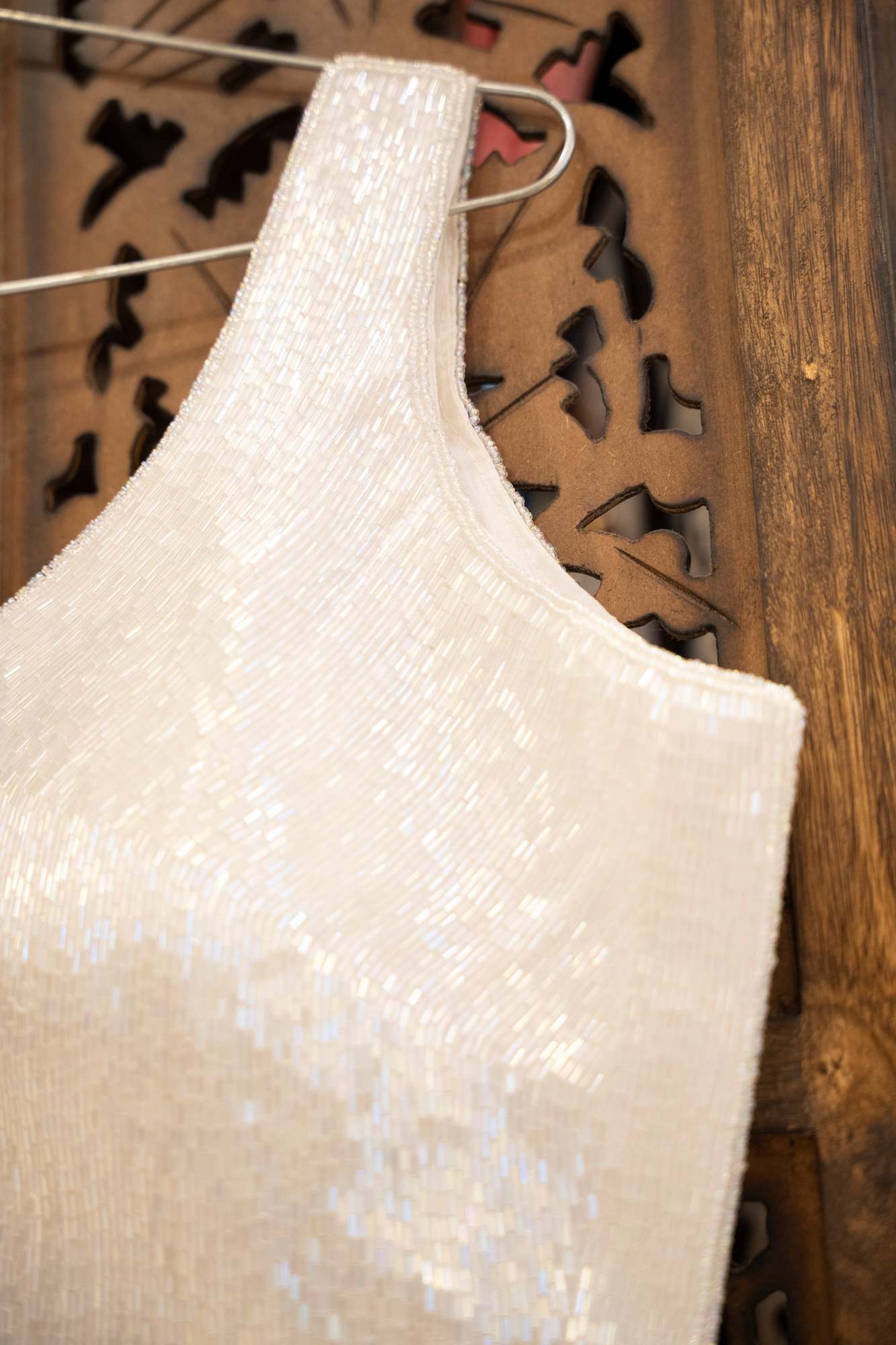 White Hand-Embellished Designer Blouse