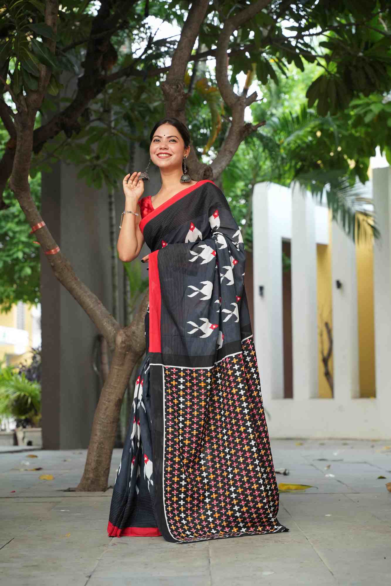 Jaipuri Block Printed Mulmul Cotton Ready to wear Saree