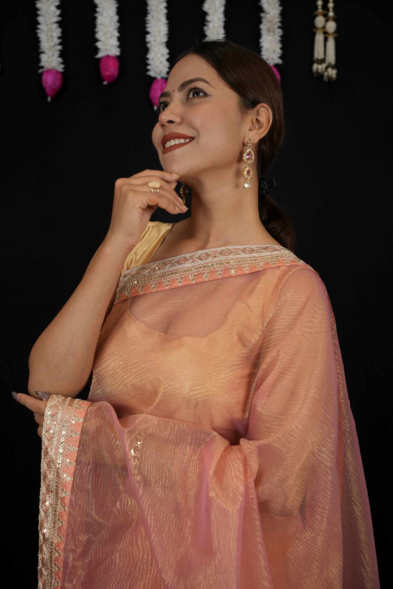 Beautiful Sequance and Dori Embroidery work ready to wear saree