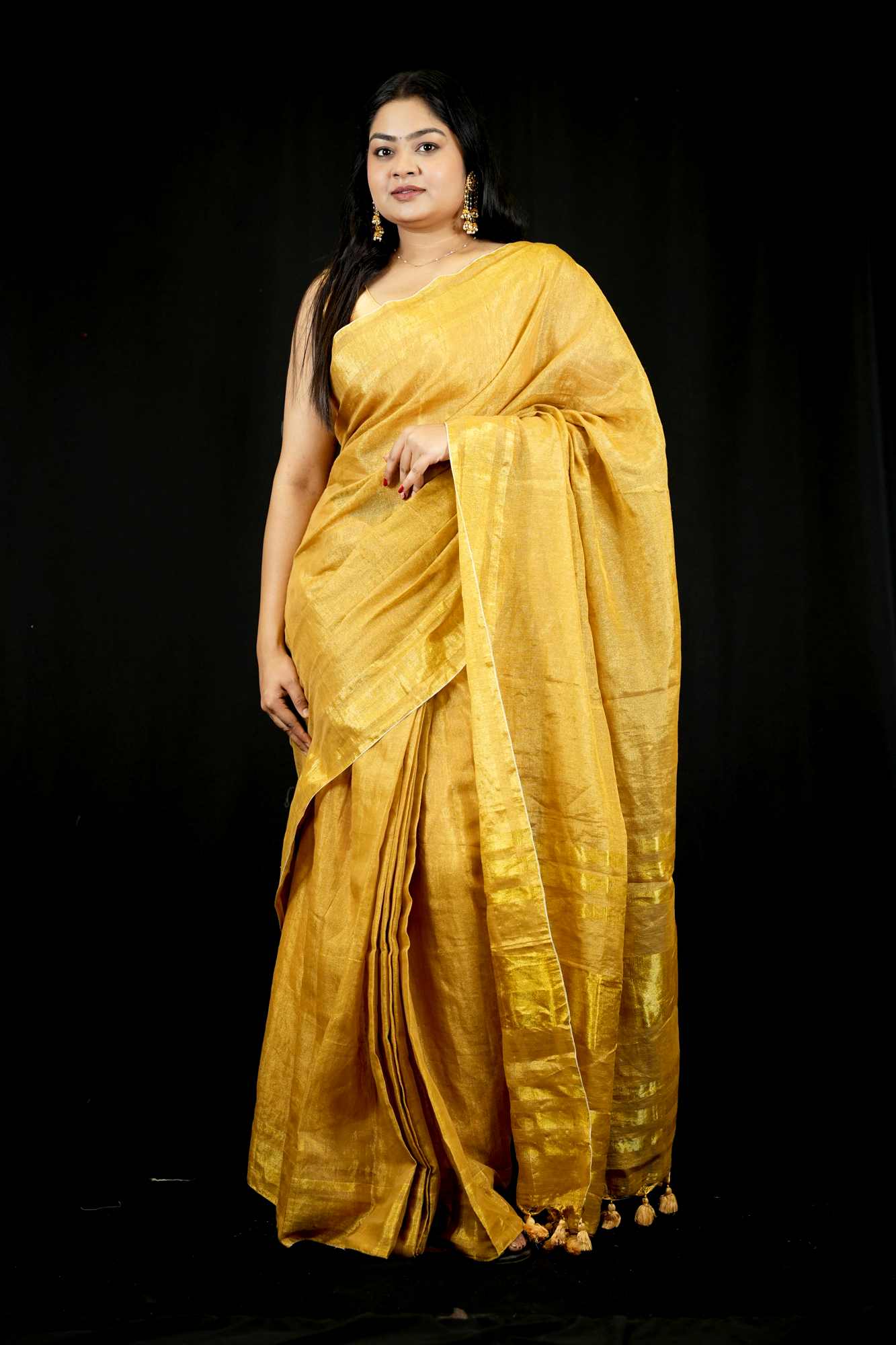 Tissue Handloom Traditional Weaving Ready to Wear Saree