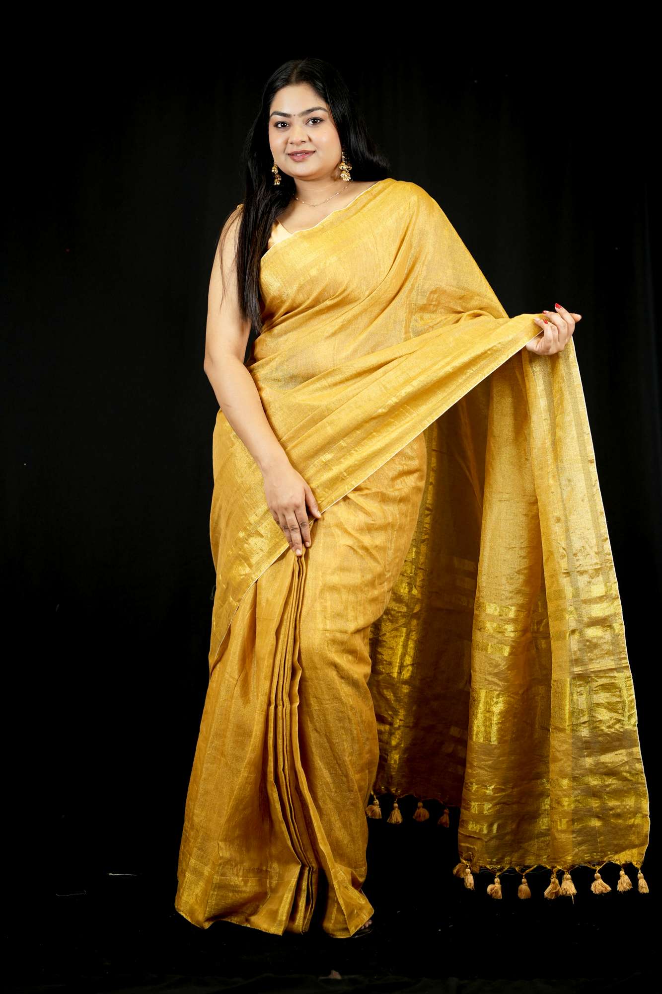 Tissue Handloom Traditional Weaving Ready to Wear Saree