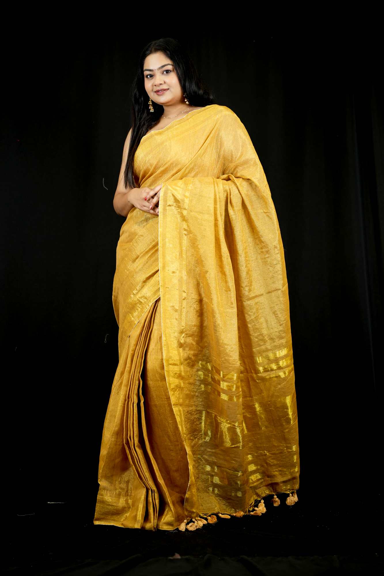 Tissue Handloom Traditional Weaving Ready to Wear Saree