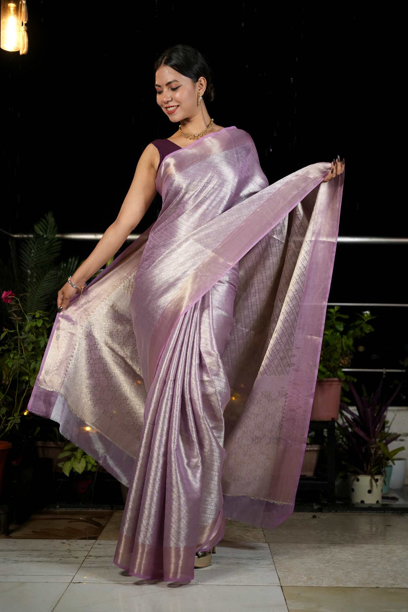 Banarasi soft tissue silk saree with a woven design & vibrant motifs inspired by traditional art and mythology Wrap in 1 Minute Saree