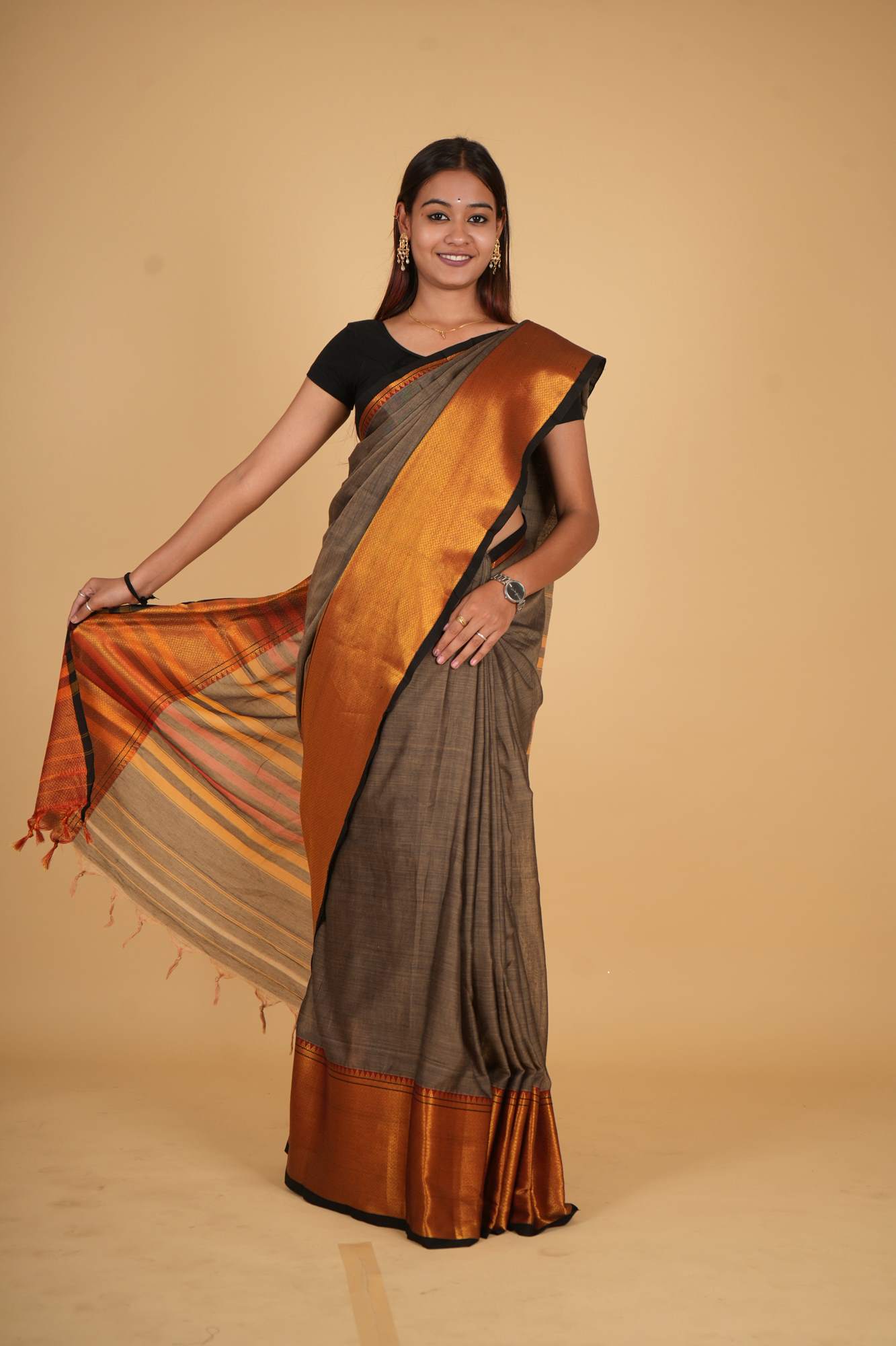 Woven Dharwad South Cotton Ready to wear Saree
